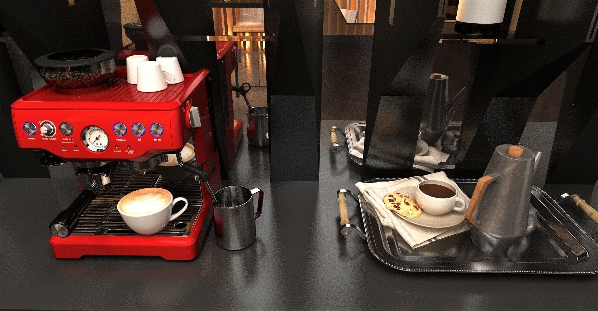 Artcaffe or Artgallery with Coffeplace 3D model_9