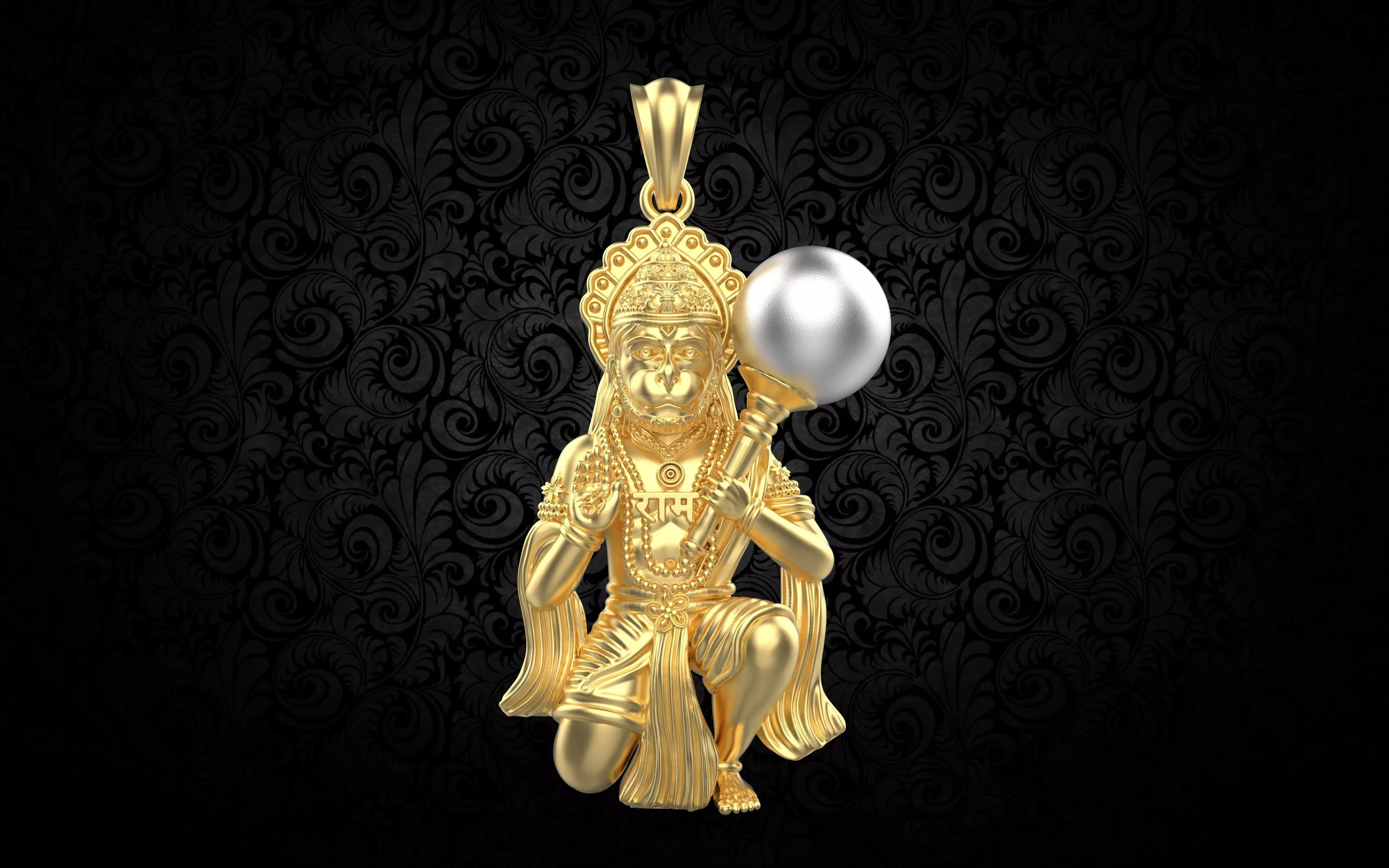 SA-MUR-001 BAJRANGBALI PENDENT 3D print model_0
