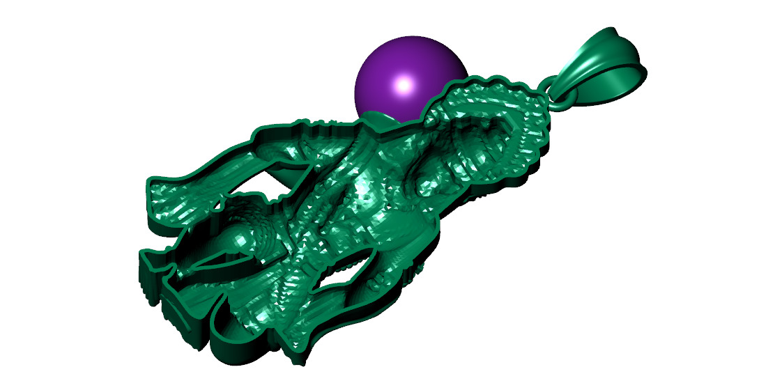 SA-MUR-001 BAJRANGBALI PENDENT 3D print model_5
