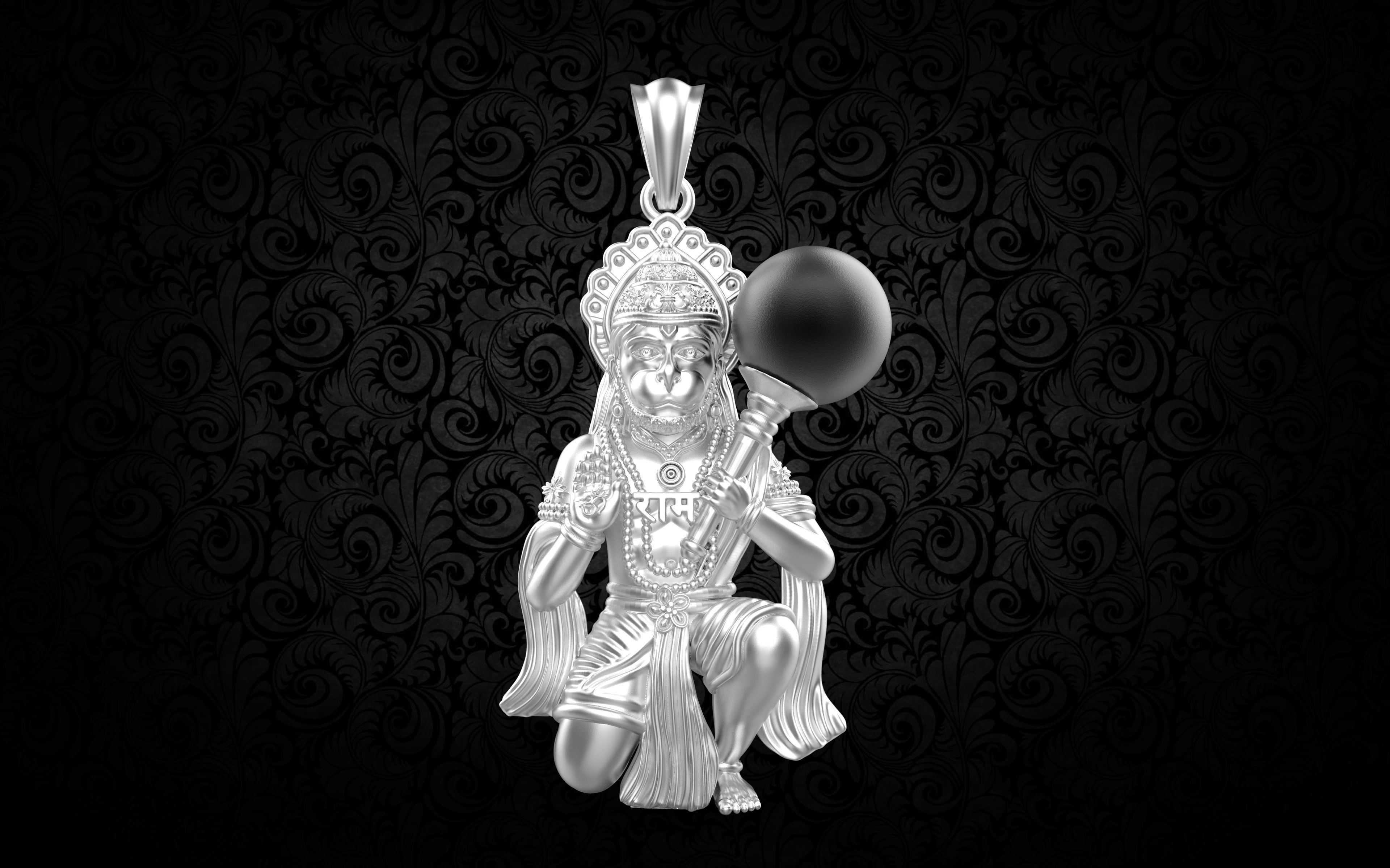 SA-MUR-001 BAJRANGBALI PENDENT 3D print model_2