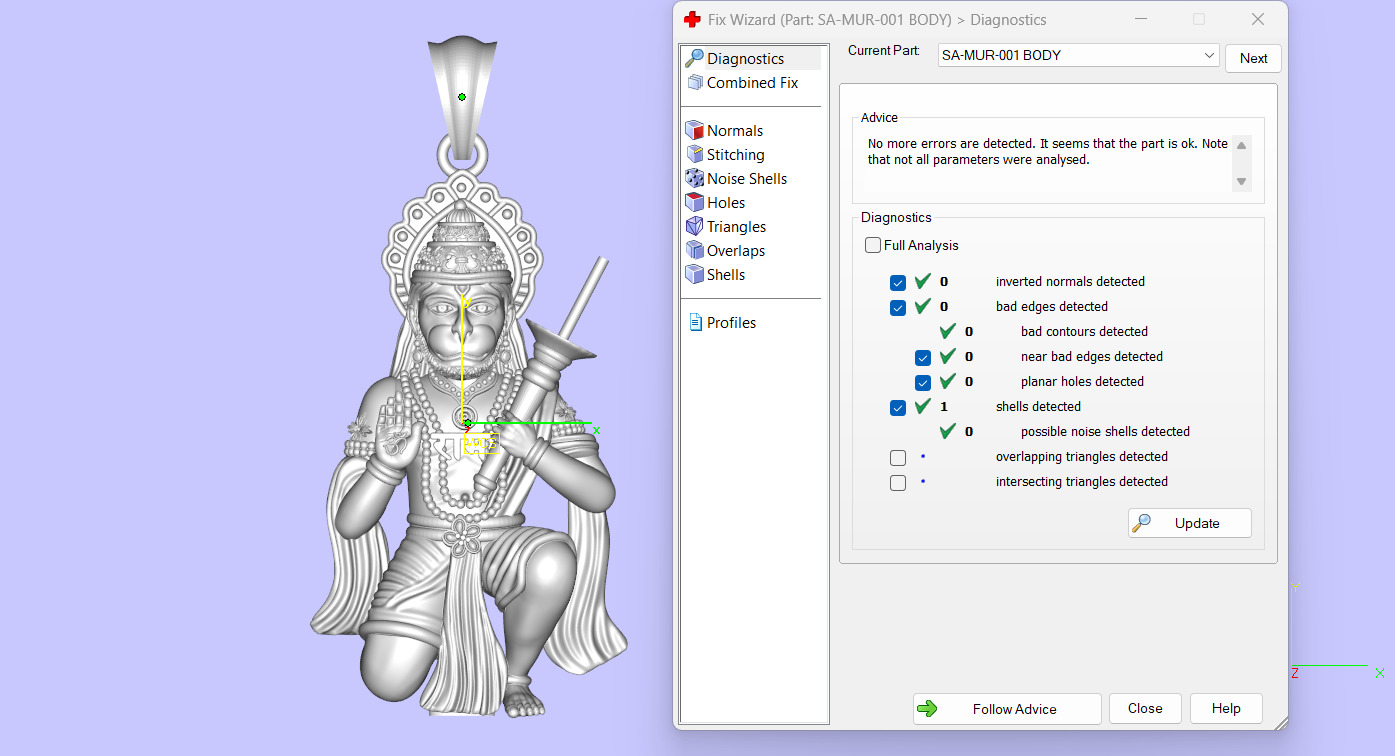 SA-MUR-001 BAJRANGBALI PENDENT 3D print model_7
