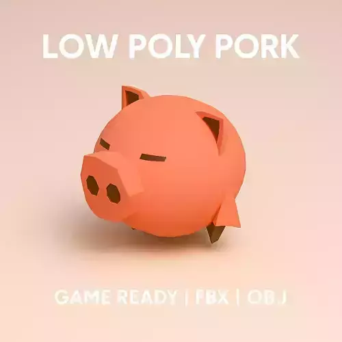 Low Poly Pig  Game Ready Stylized 3D Animal Model