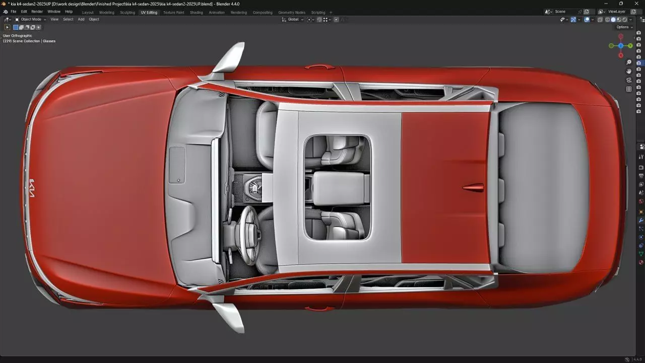 Kia k4 sedan 2025 Low-poly 3D model