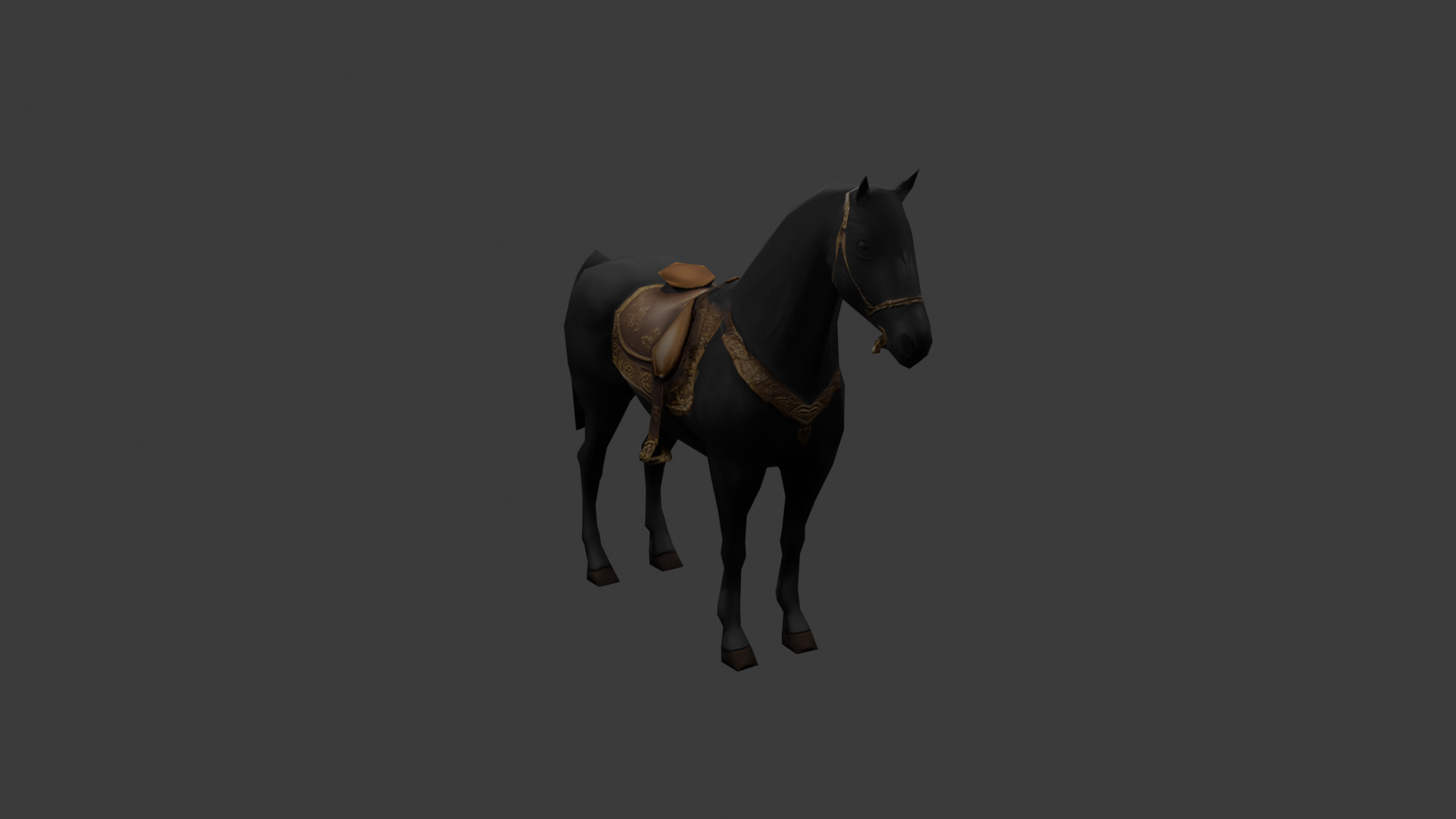 Low Poly Horse Game Ready 3D Model Color Variants PBR Textures Low-poly 3D model_4