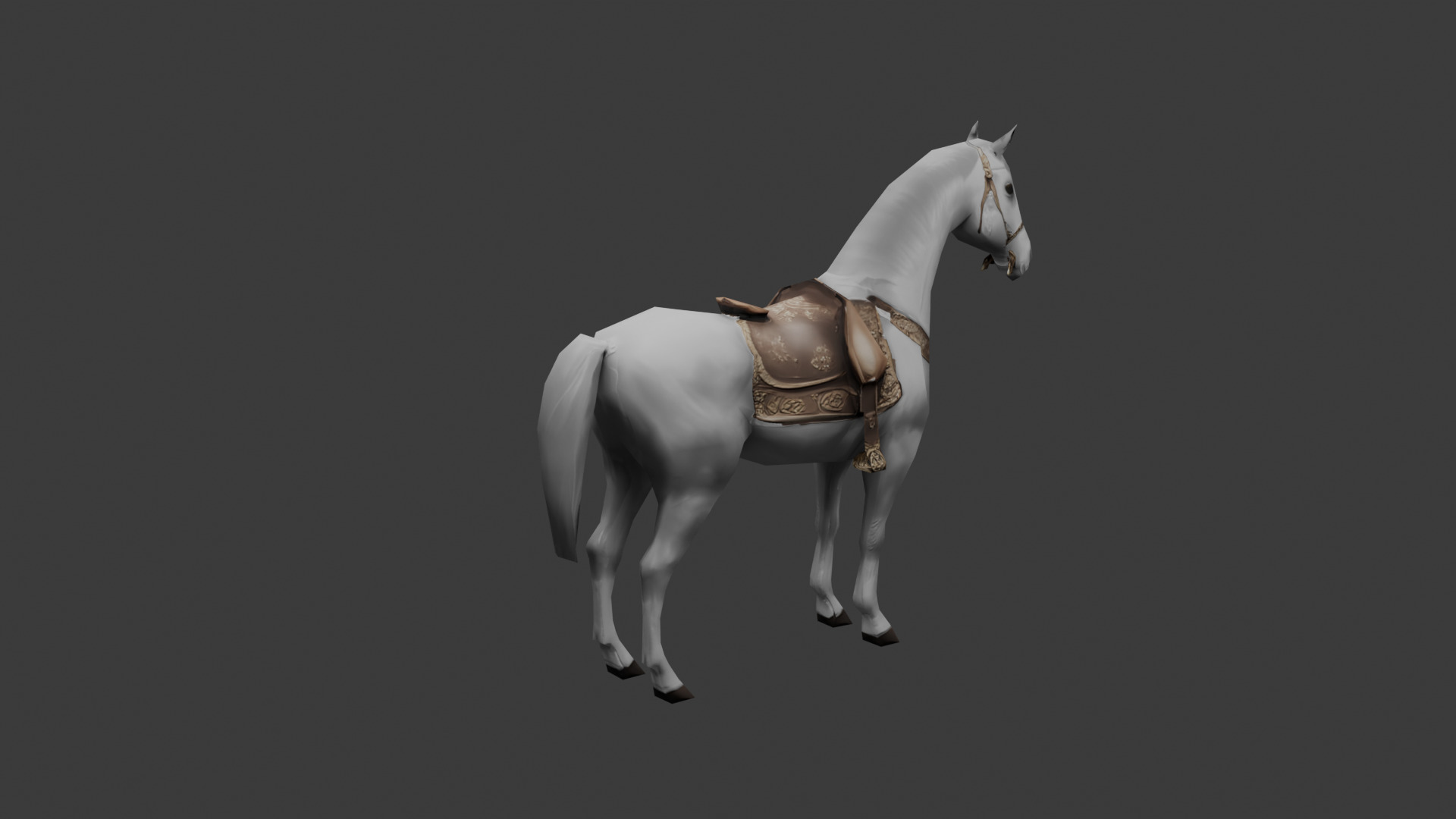 Low Poly Horse Game Ready 3D Model Color Variants PBR Textures Low-poly 3D model_8