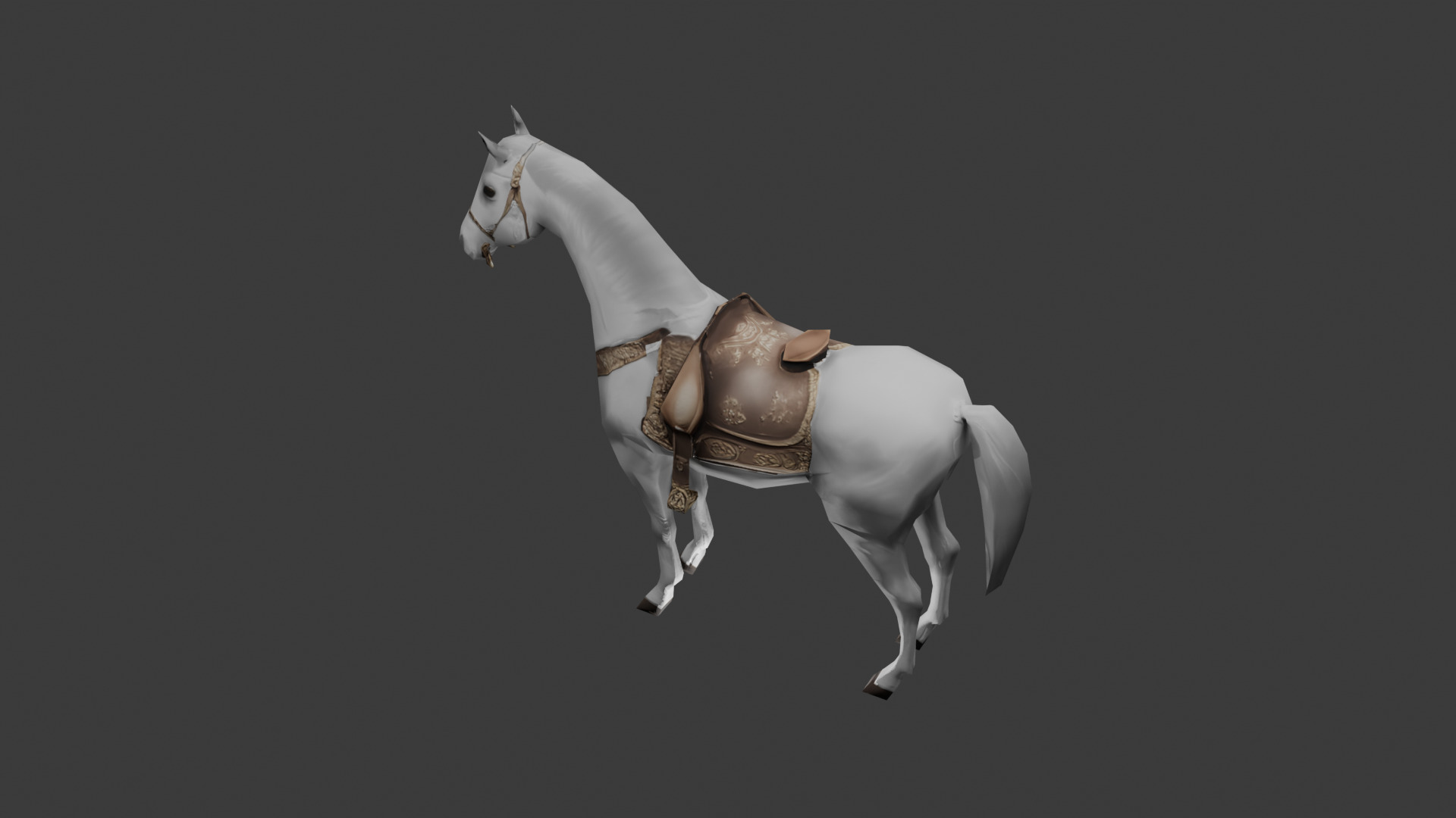 Low Poly Horse Game Ready 3D Model Color Variants PBR Textures Low-poly 3D model_9