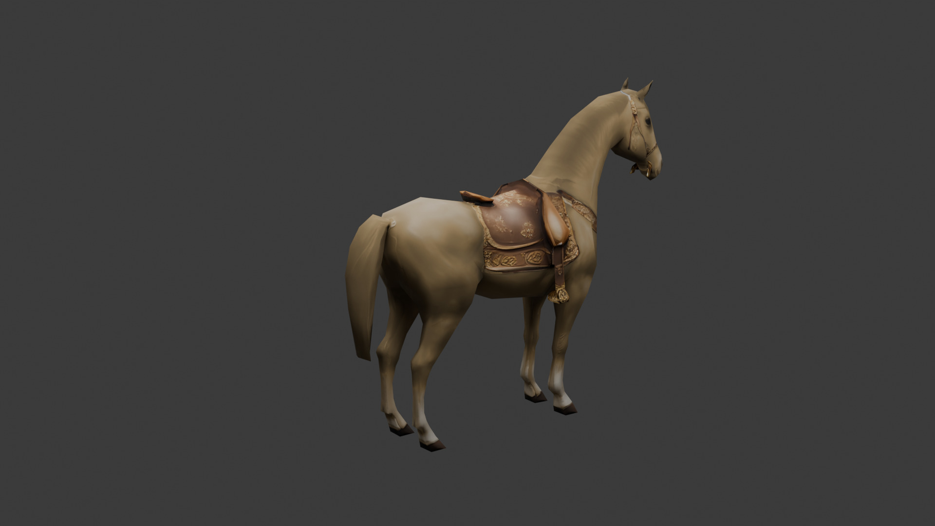 Low Poly Horse Game Ready 3D Model Color Variants PBR Textures Low-poly 3D model_11
