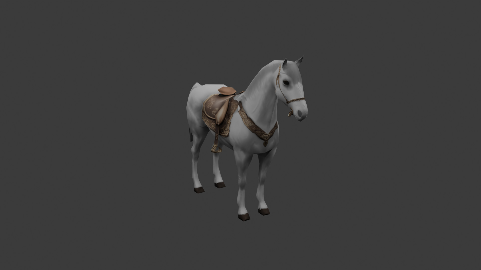 Low Poly Horse Game Ready 3D Model Color Variants PBR Textures Low-poly 3D model_7
