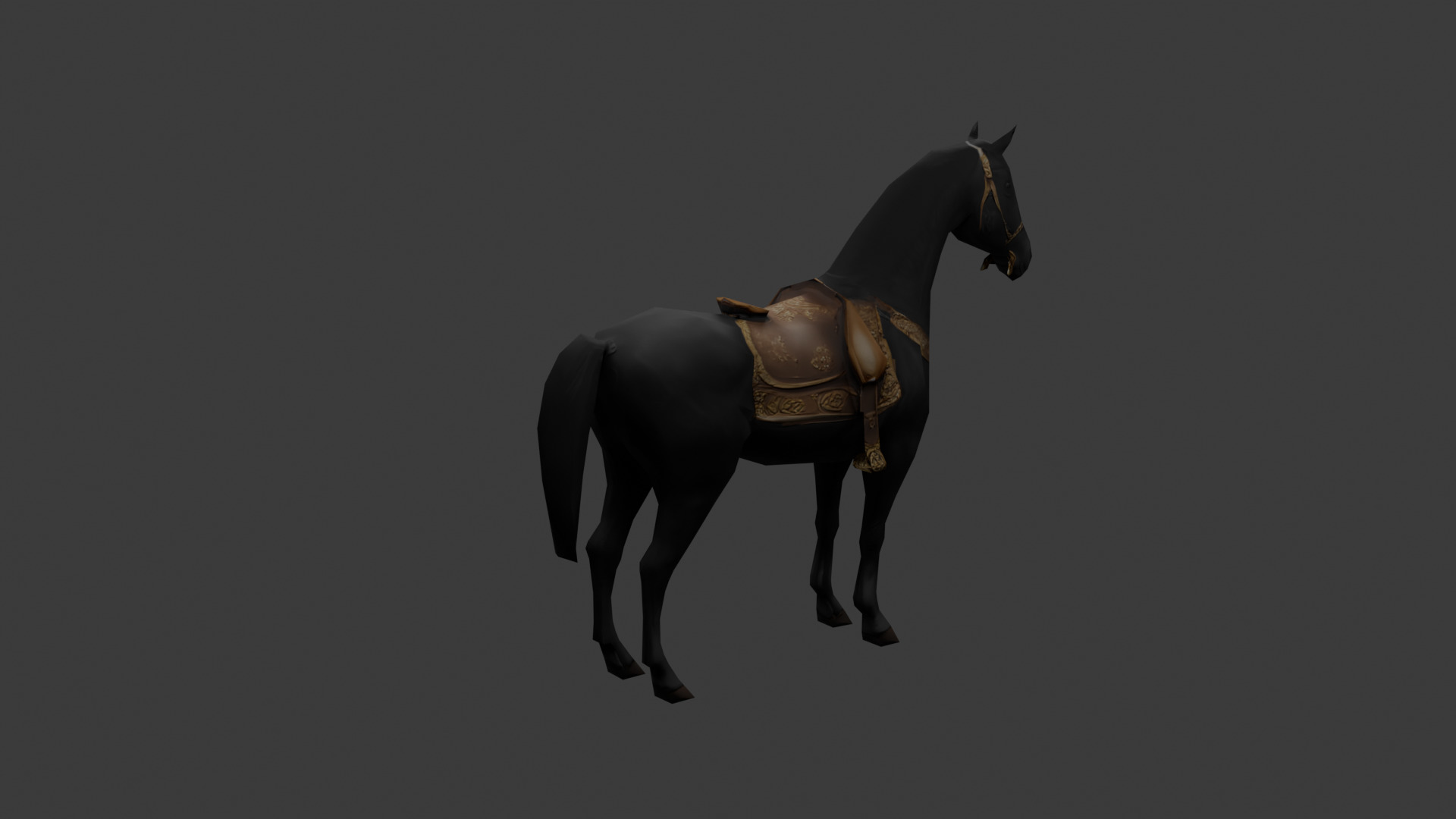 Low Poly Horse Game Ready 3D Model Color Variants PBR Textures Low-poly 3D model_5