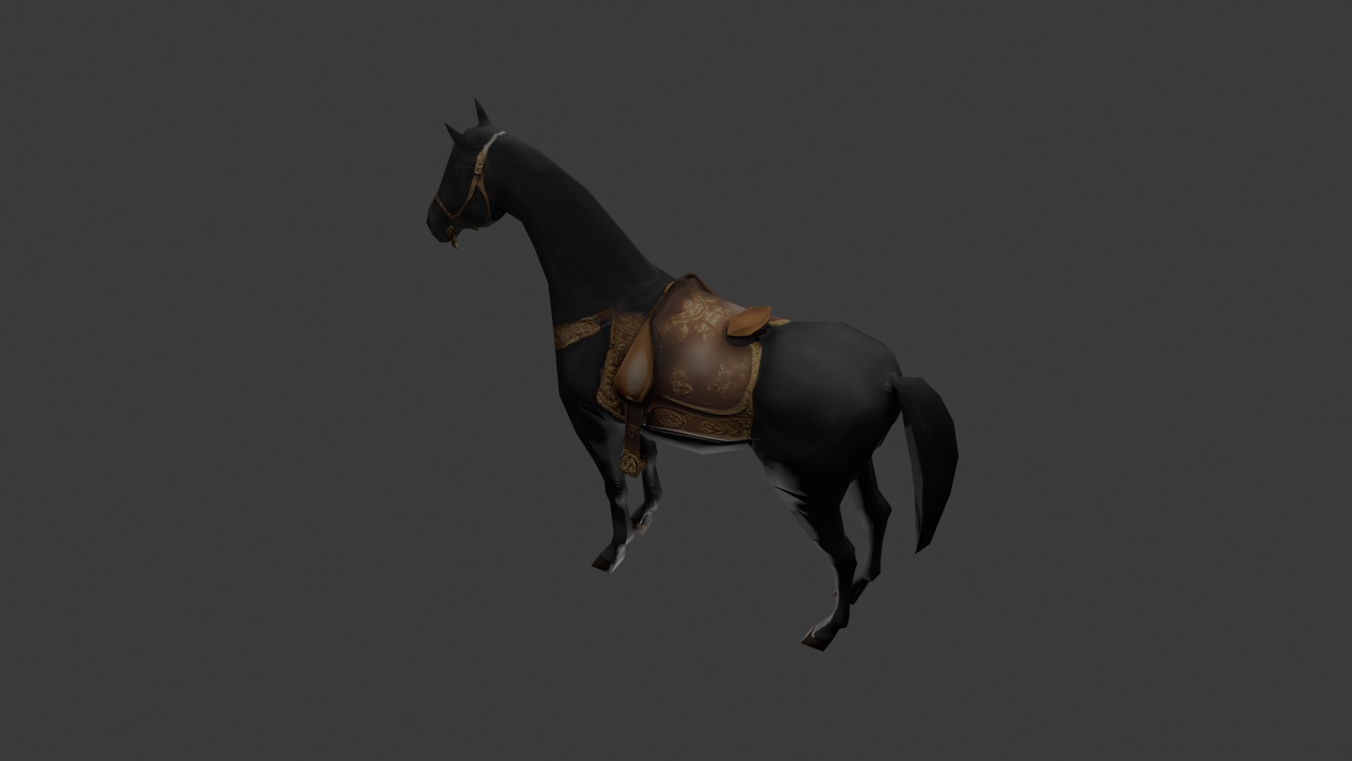 Low Poly Horse Game Ready 3D Model Color Variants PBR Textures Low-poly 3D model_6