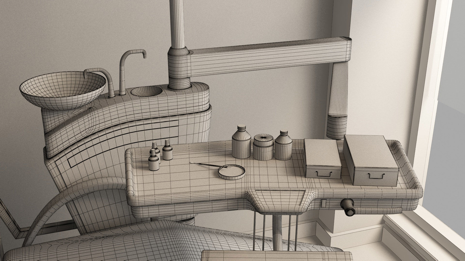 Dental Opearting Room and Lobby 3D model_3