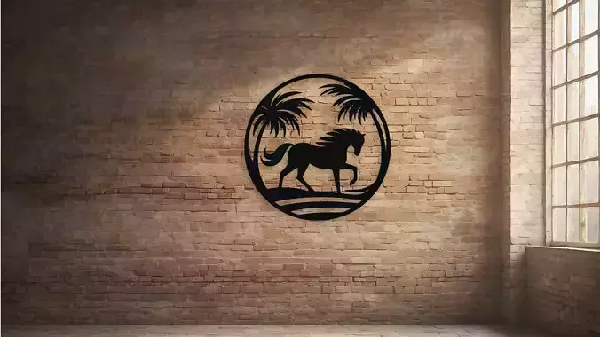 Tropical Horse Silhouette Wall Decor