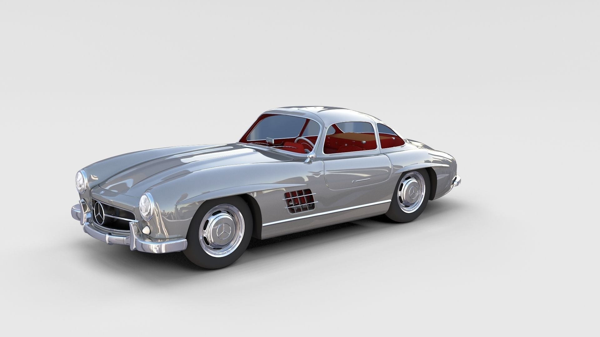 Fully Modelled Rigged Mercedes 300SL Gullwing rev 3D model_1