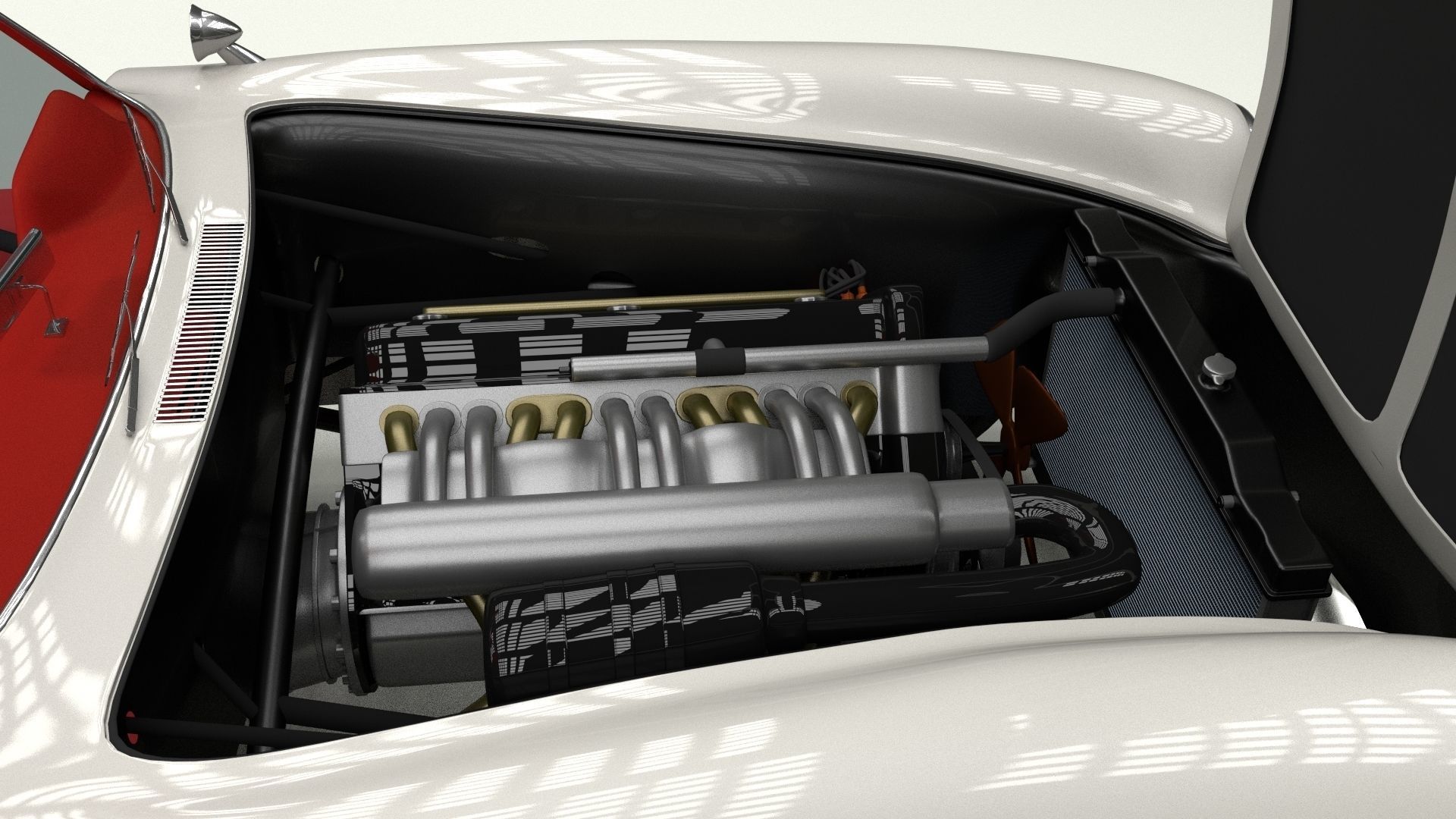 Fully Modelled Rigged Mercedes 300SL Gullwing rev 3D model_24