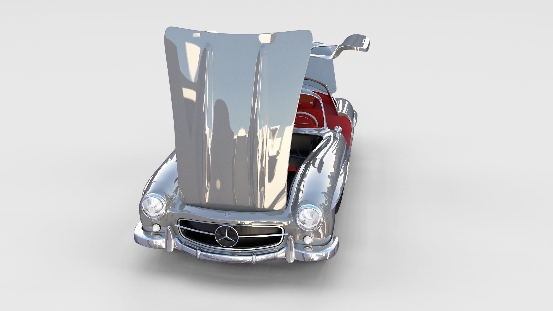 Fully Modelled Rigged Mercedes 300SL Gullwing rev 3D model_21