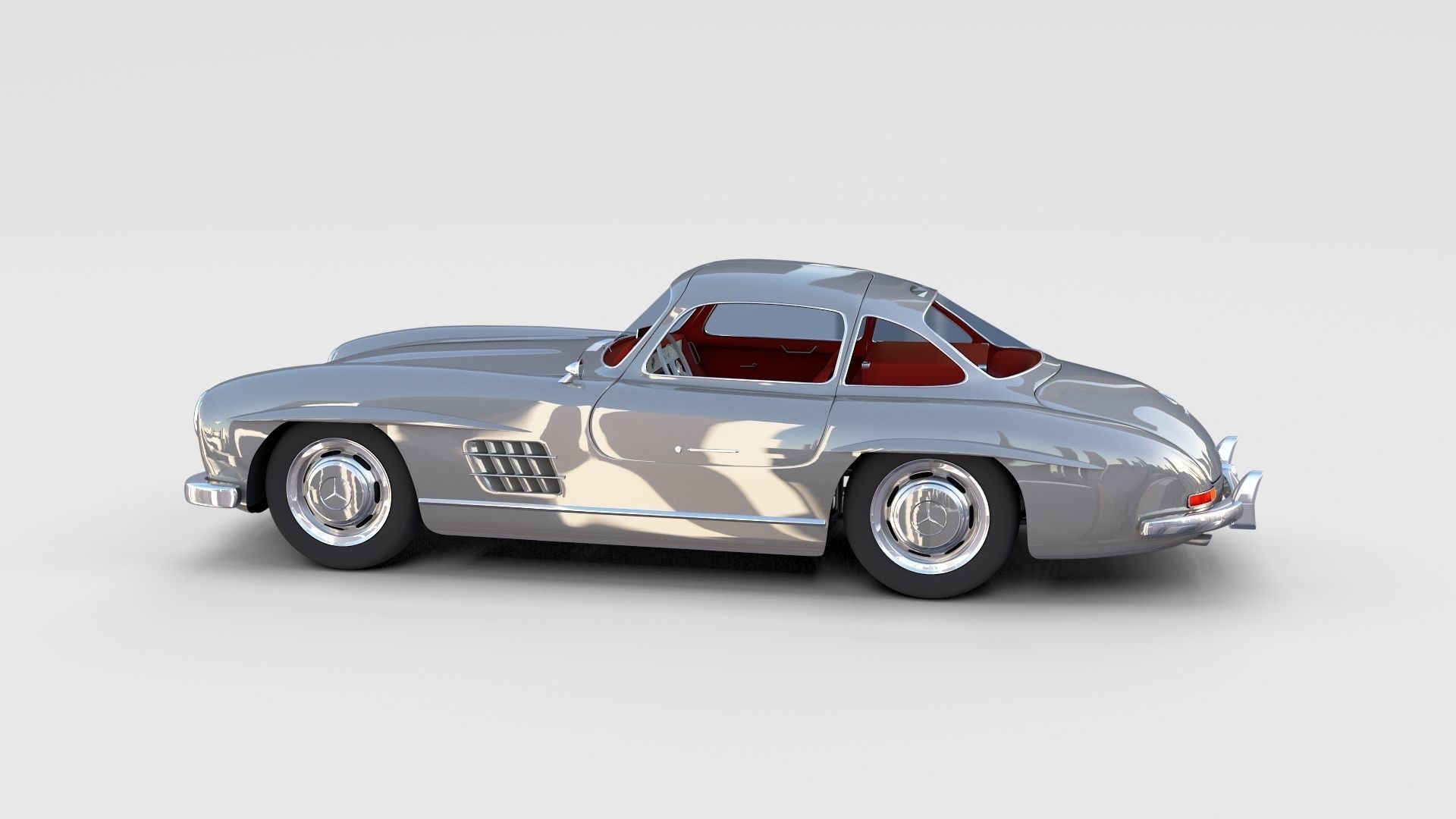 Fully Modelled Rigged Mercedes 300SL Gullwing rev 3D model_4