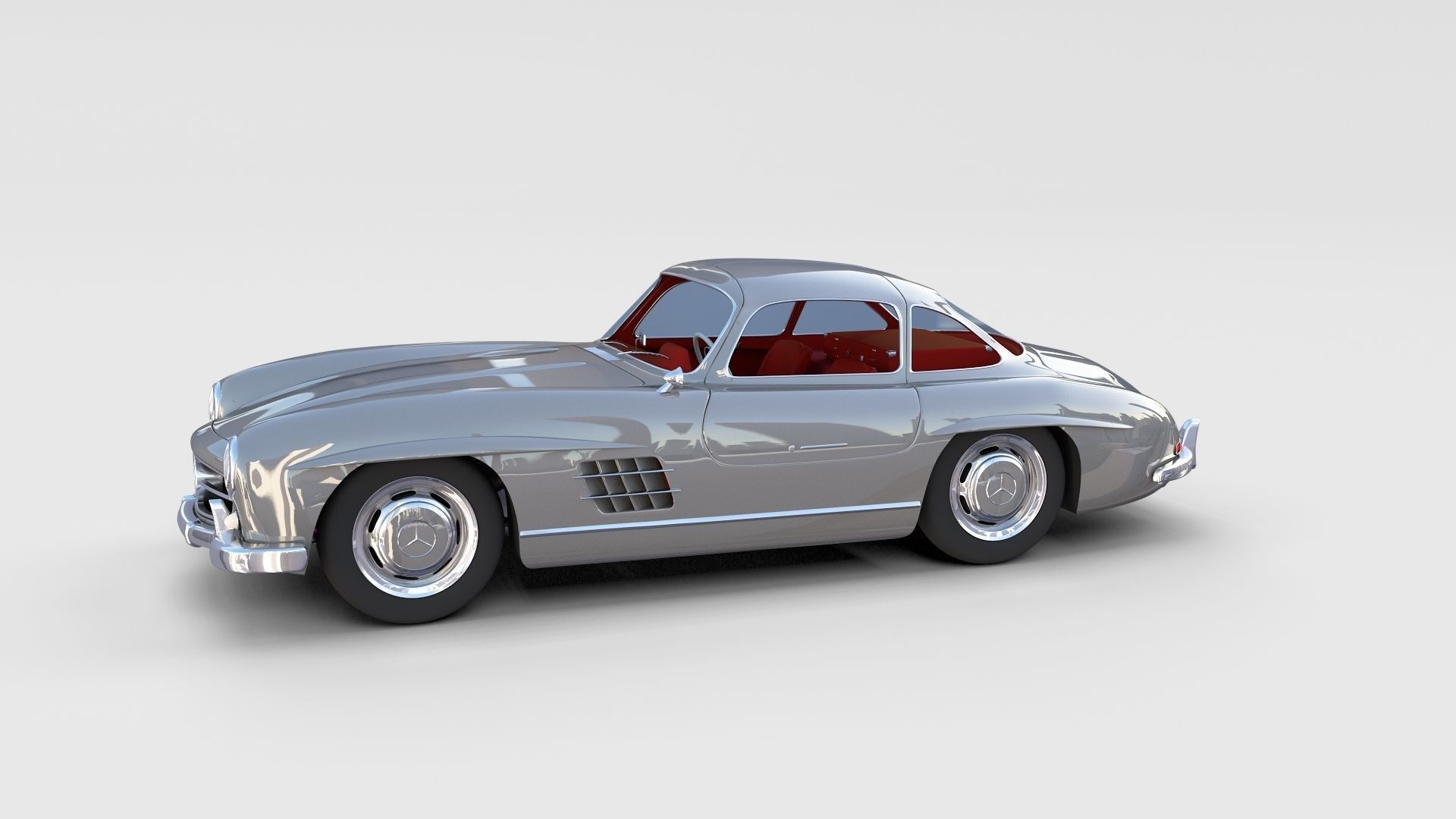Fully Modelled Rigged Mercedes 300SL Gullwing rev 3D model_2