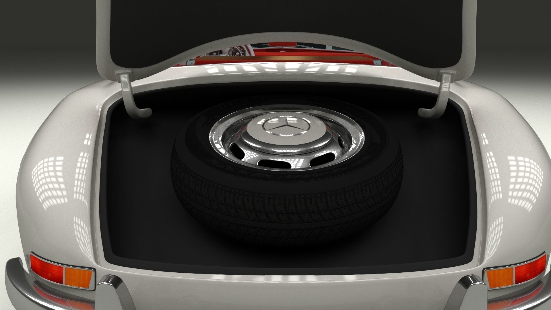 Fully Modelled Rigged Mercedes 300SL Gullwing rev 3D model_33