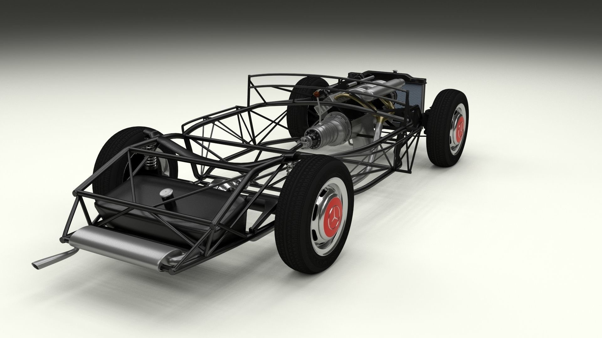 Fully Modelled Rigged Mercedes 300SL Gullwing rev 3D model_35