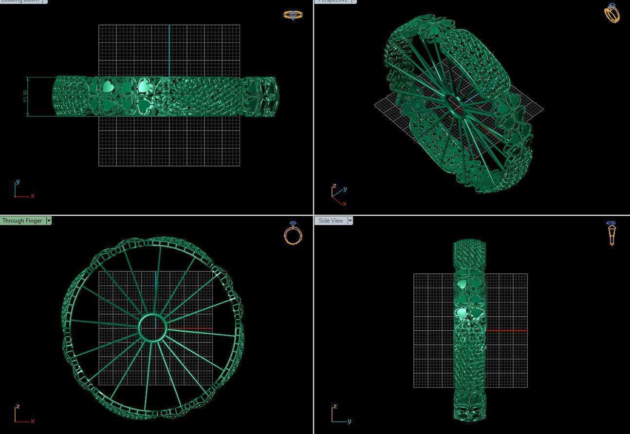 Beautiful Arabic Bangle - In 4 sizes 3D print model_4