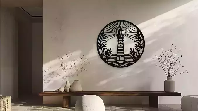 Lighthouse Wall Art Laser Cut animals 3D Print Design