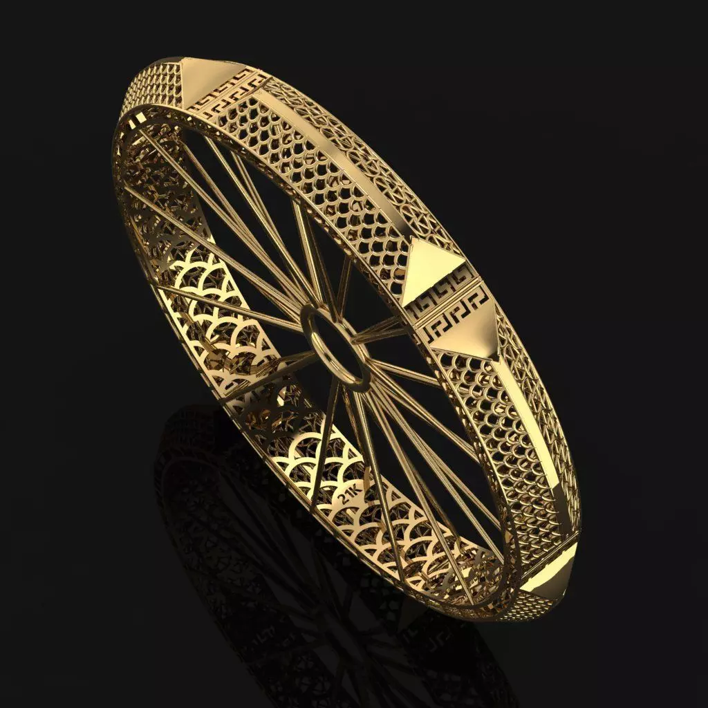 Beautiful Arabic Bangle - In 4 sizes 3D print model_0