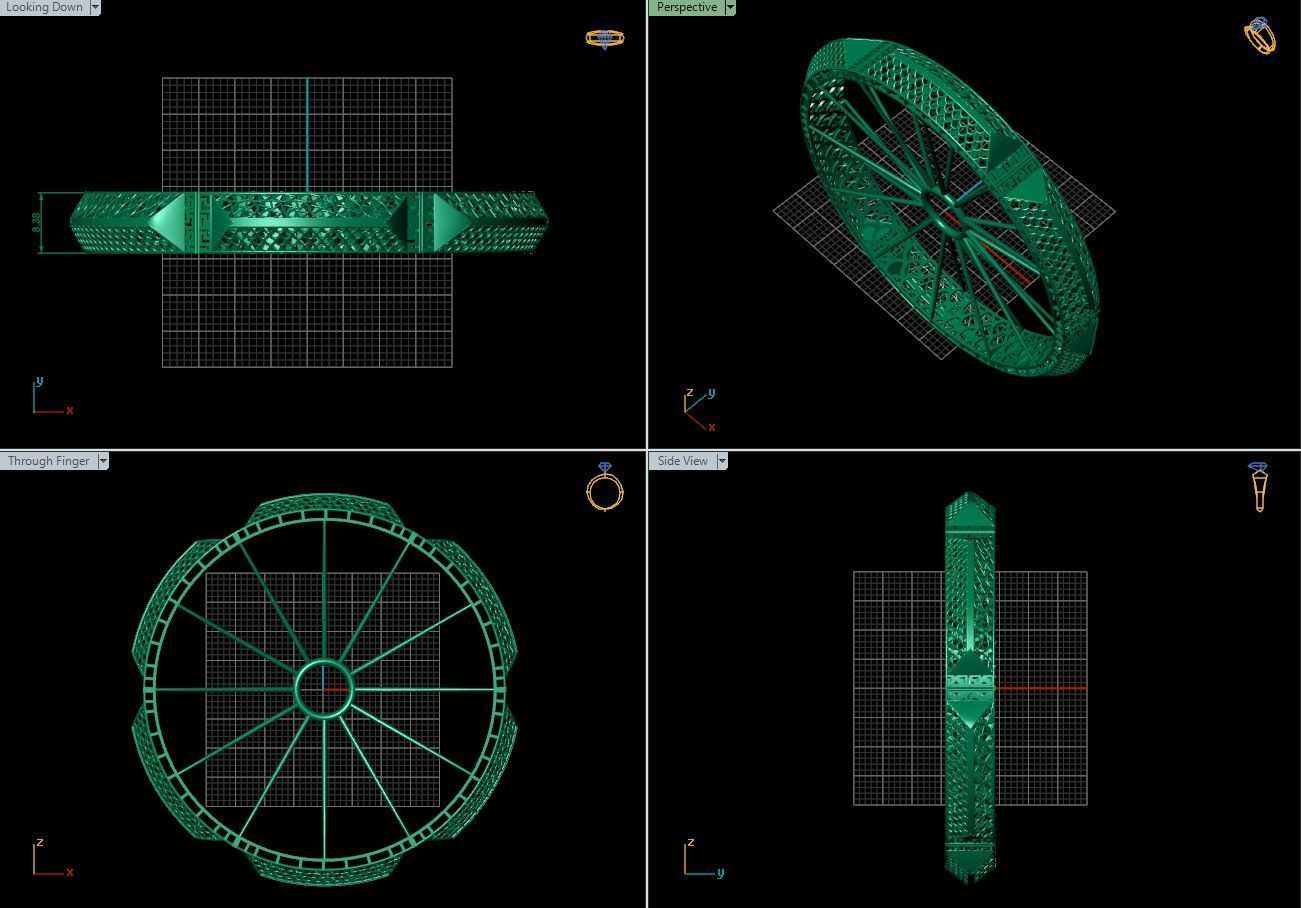 Beautiful Arabic Bangle - In 4 sizes 3D print model_4
