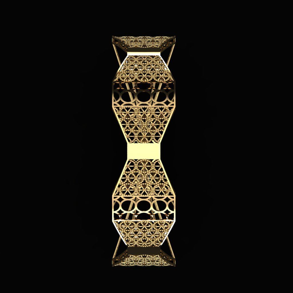 Beautiful Arabic Bangle - In 4 sizes 3D print model_2
