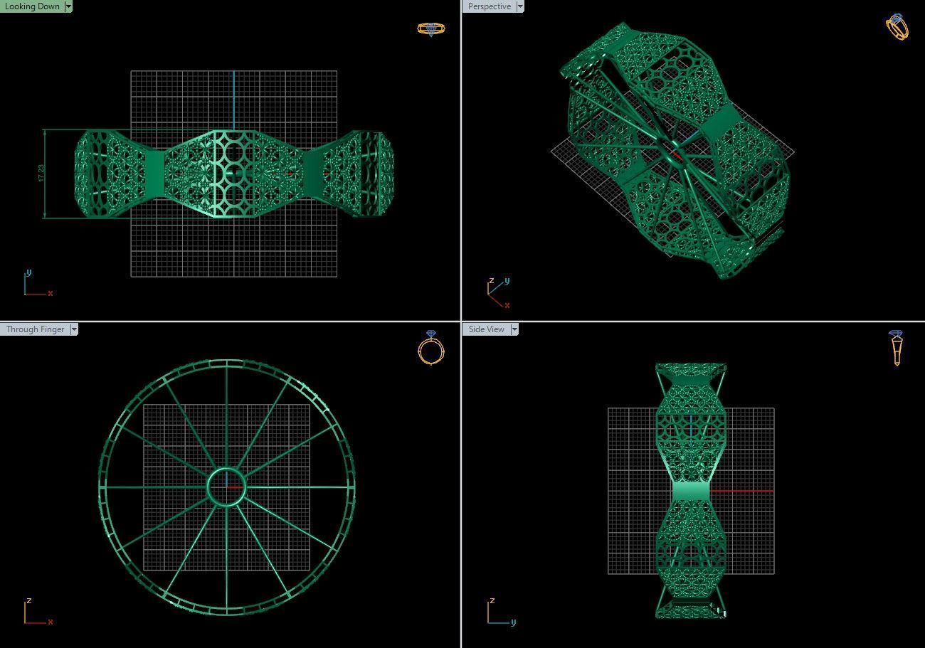 Beautiful Arabic Bangle - In 4 sizes 3D print model_4