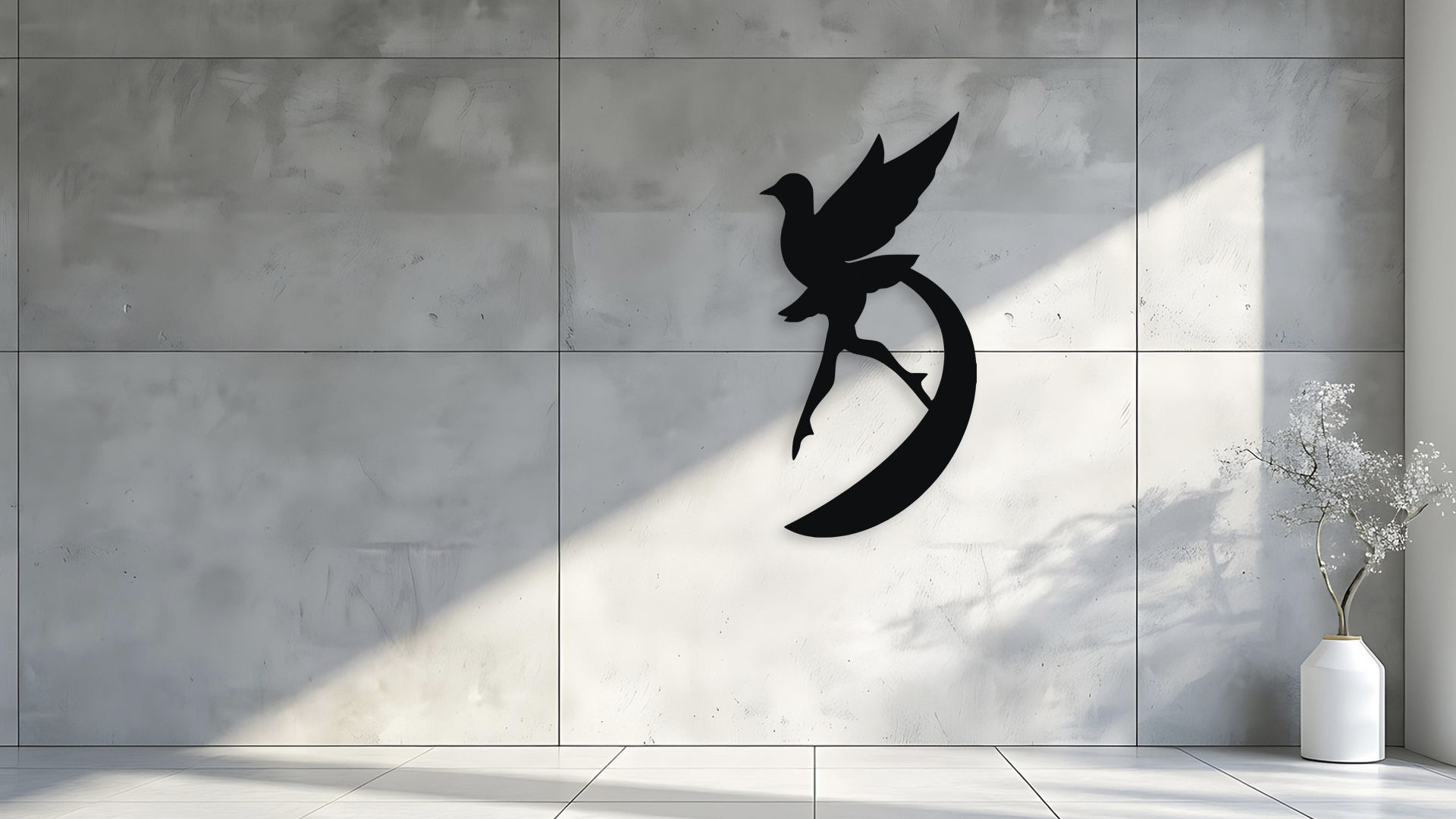Bird in Flight Wall Decor Silhouette 3D model_1