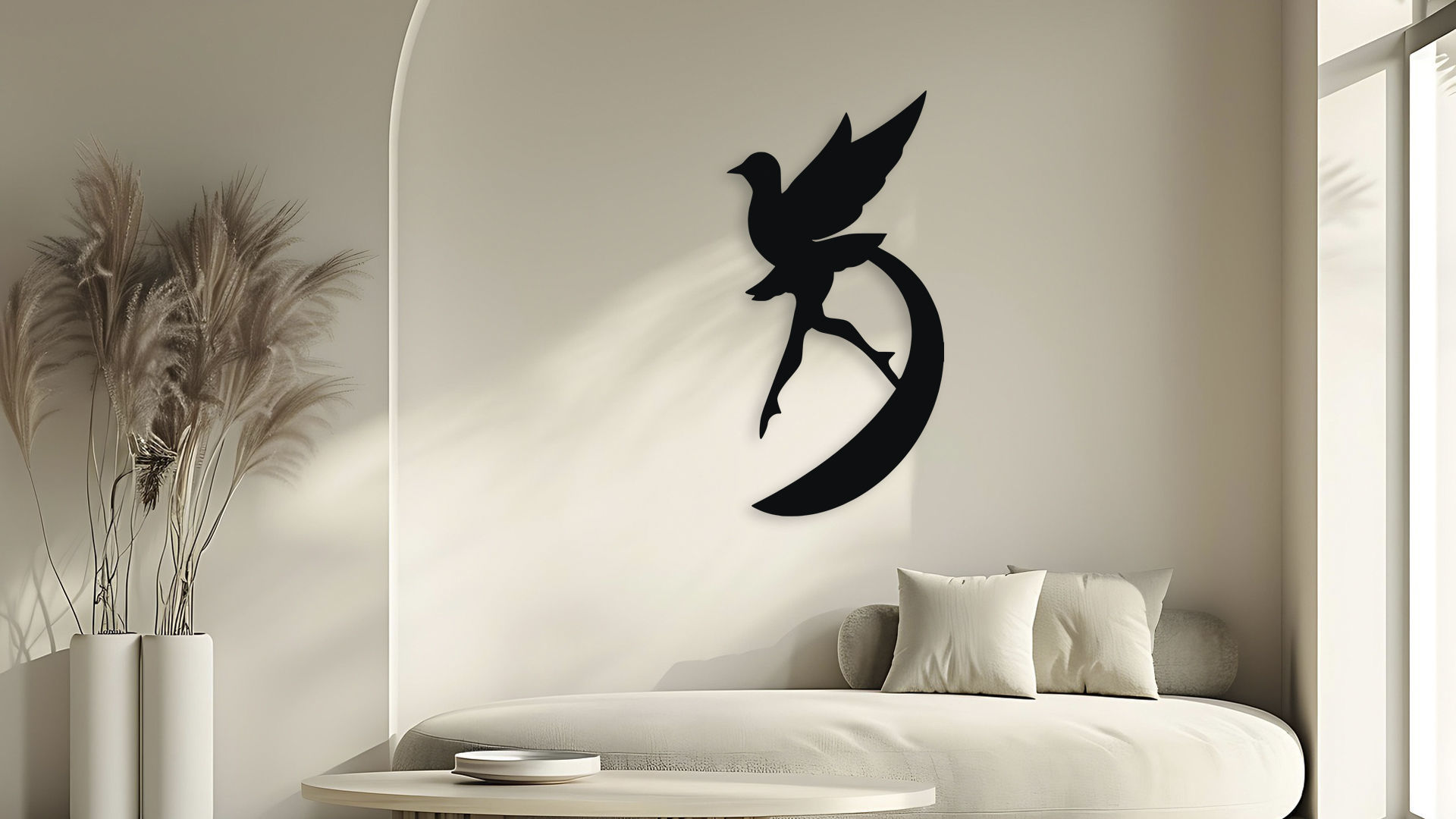 Bird in Flight Wall Decor Silhouette 3D model_5