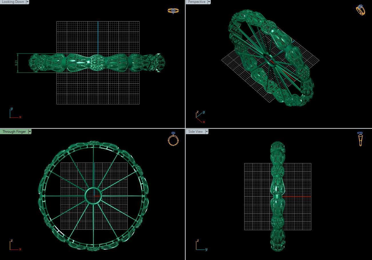 Beautiful Arabic Bangle - In 4 sizes 3D print model_4