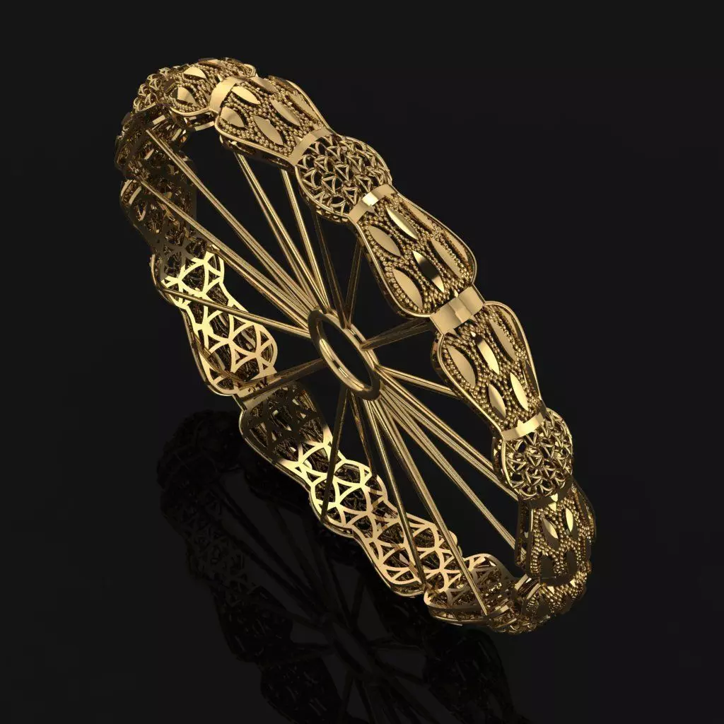 Beautiful Arabic Bangle - In 4 sizes 3D print model_0