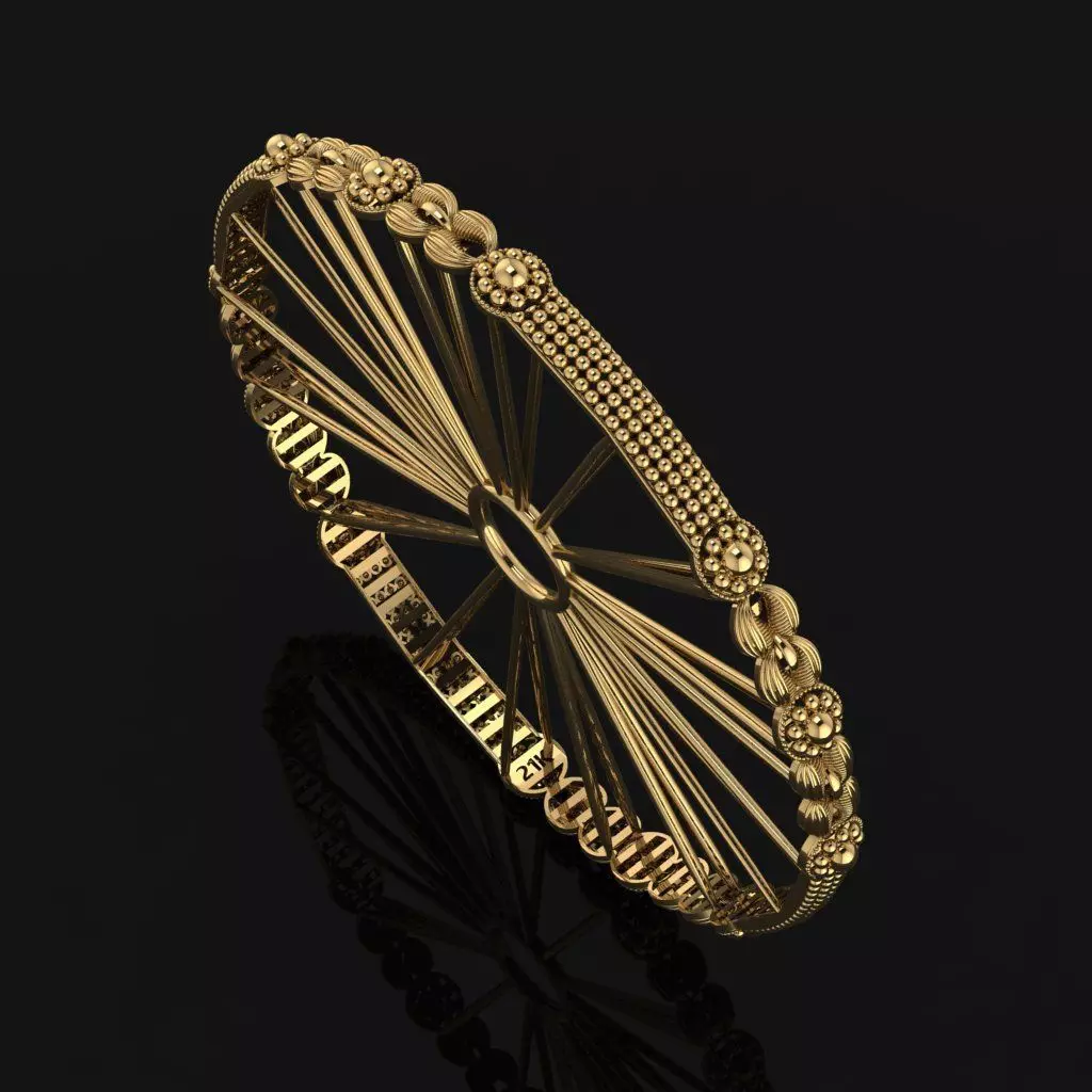 Beautiful Arabic Bangle - In 4 sizes 3D print model_0