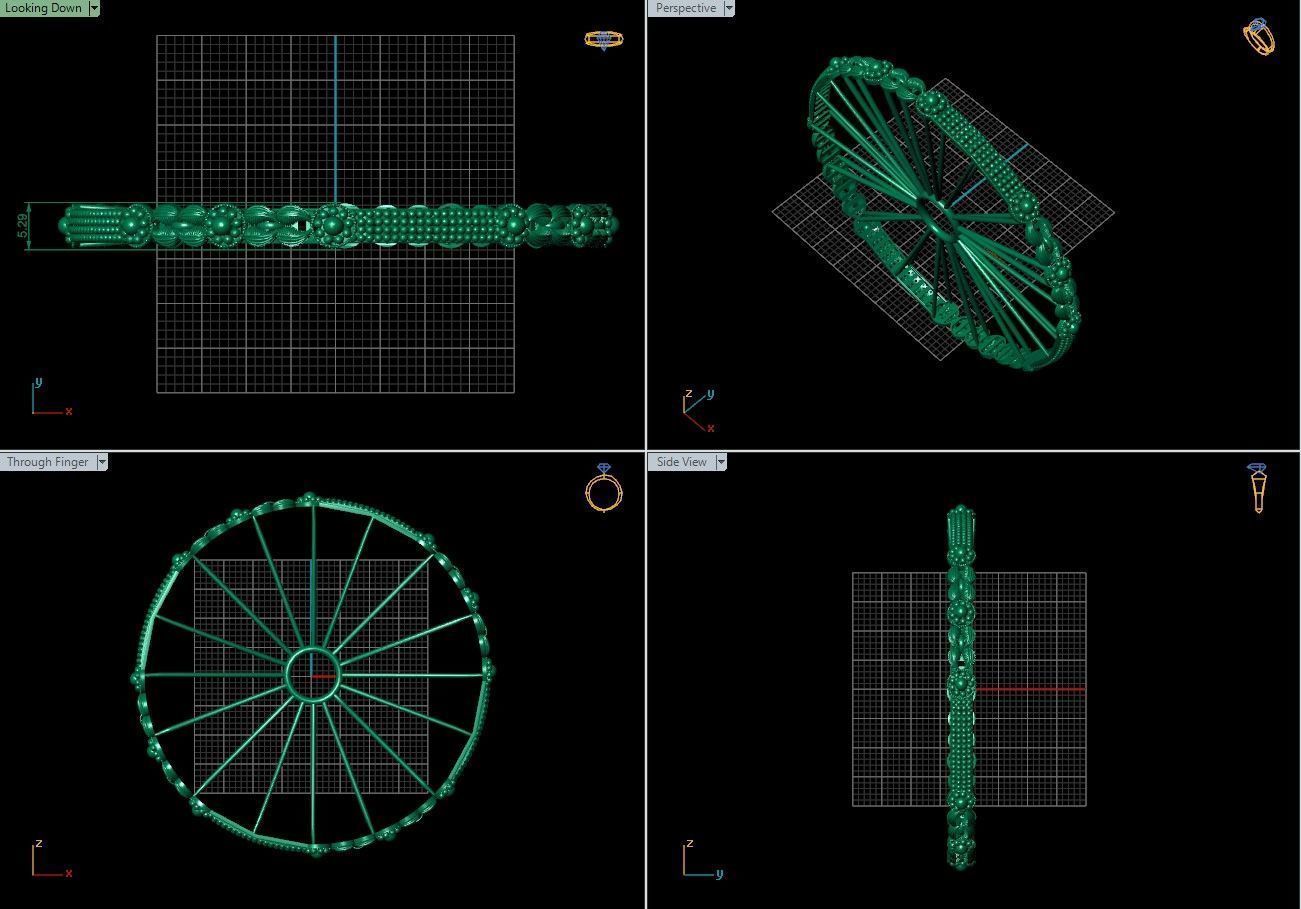 Beautiful Arabic Bangle - In 4 sizes 3D print model_4