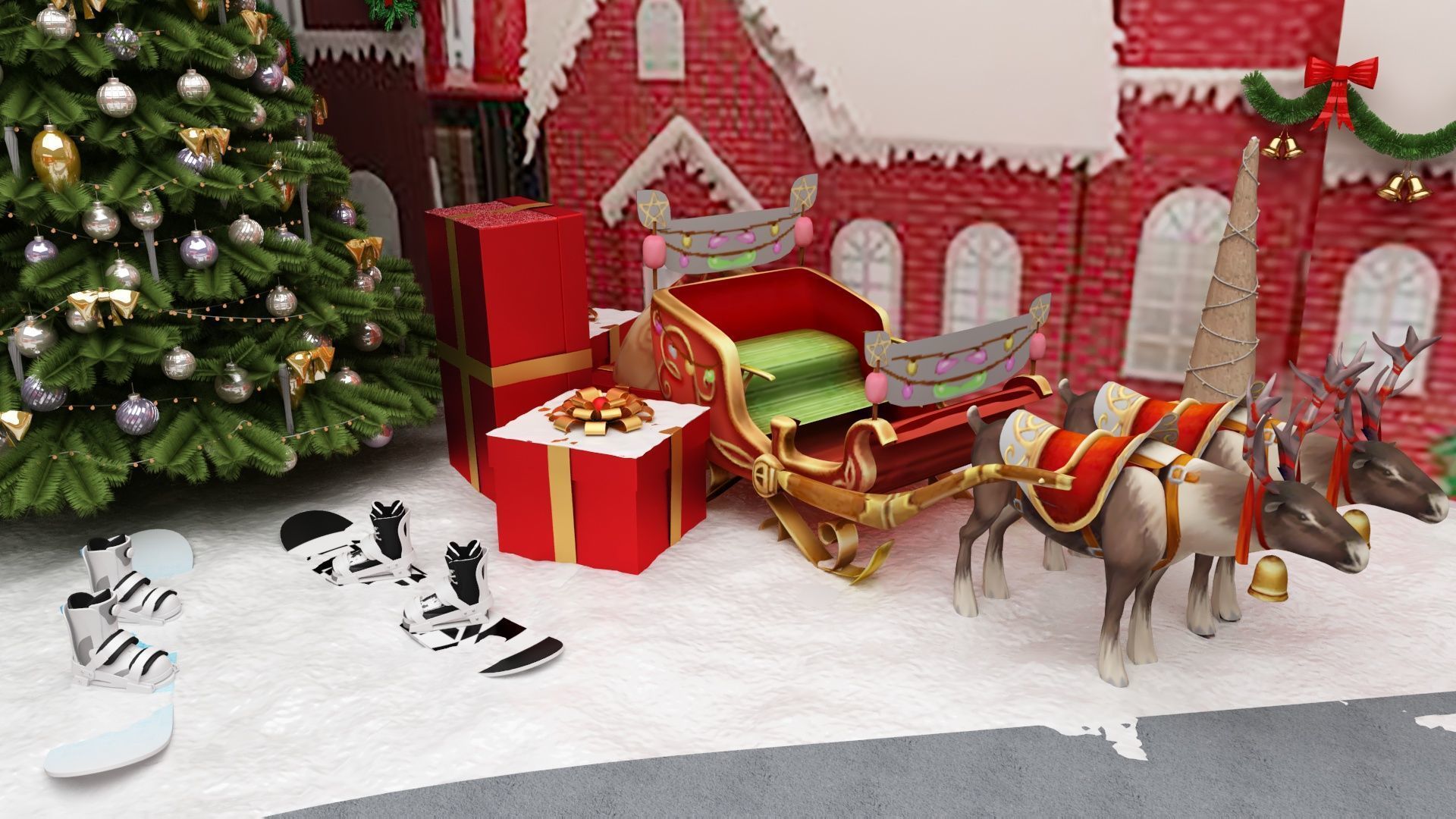 Cristmas Amusment Park 3D model_2