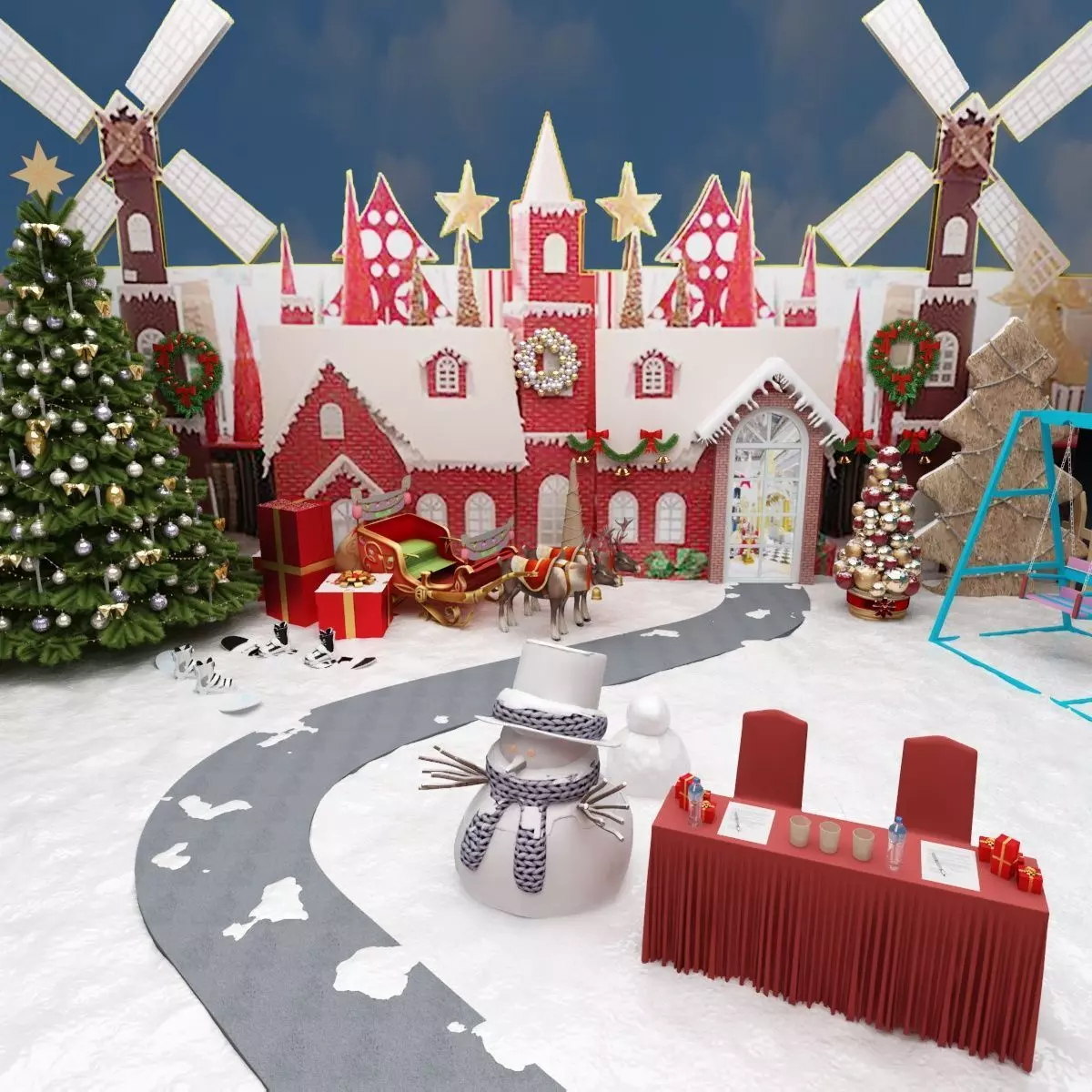 Cristmas Amusment Park 3D model_0