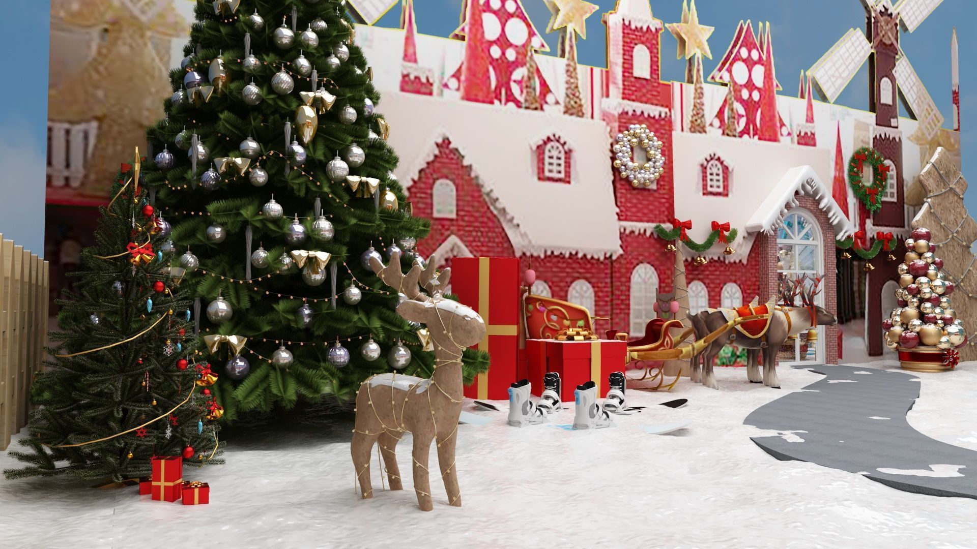 Cristmas Amusment Park 3D model_1
