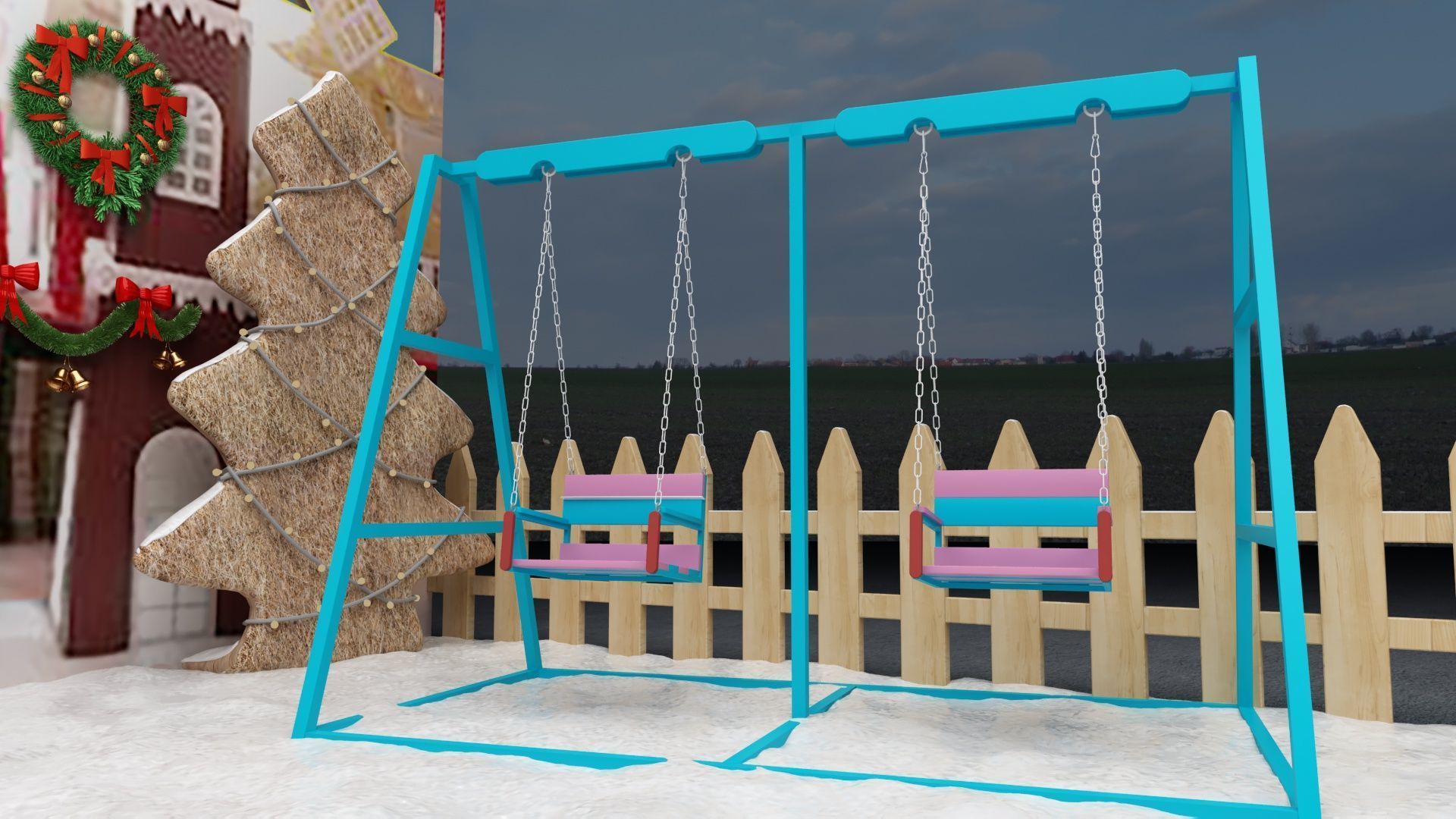 Cristmas Amusment Park 3D model_9