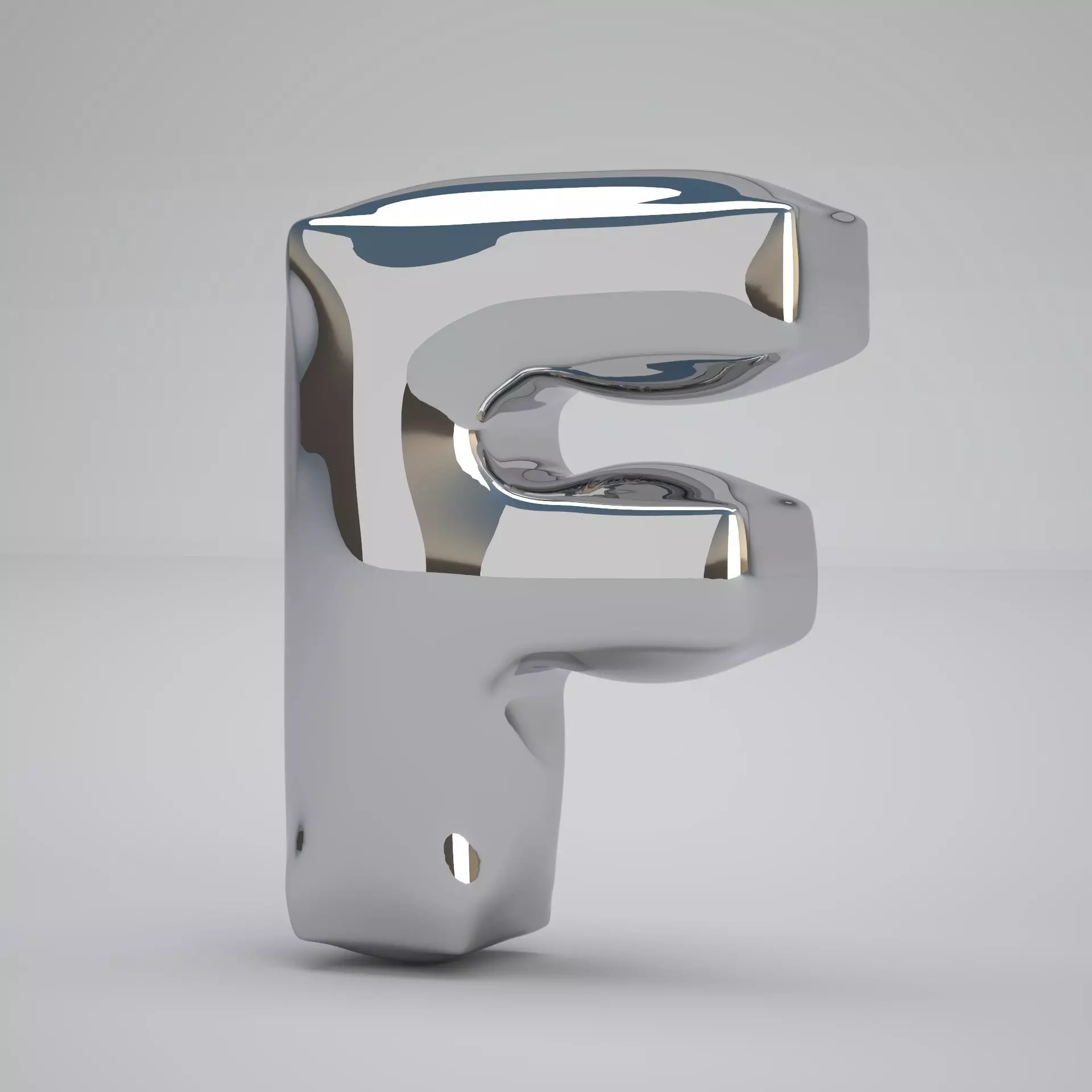 F Balloon Silver 3D model_0