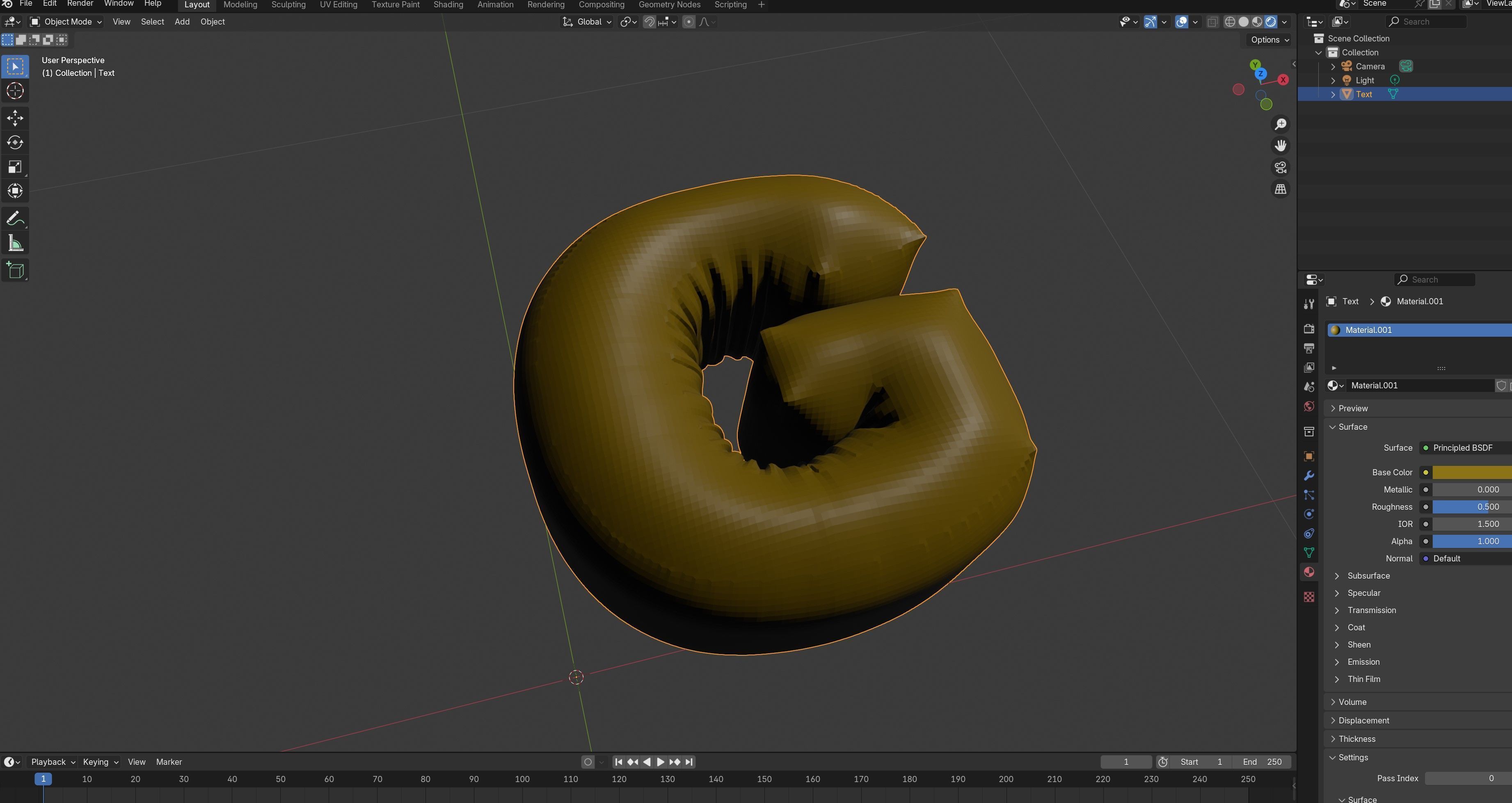 G Balloon Gold 3D model_5