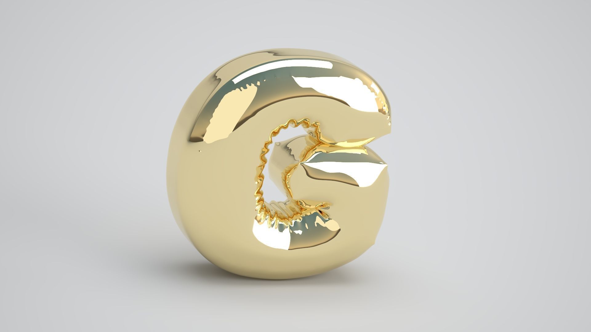 G Balloon Gold 3D model_4