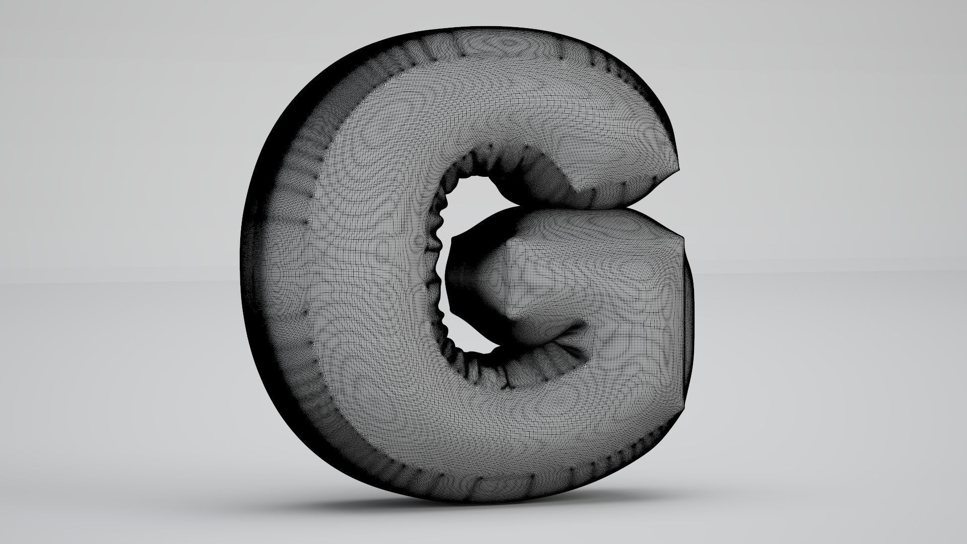 G Balloon Gold 3D model_9