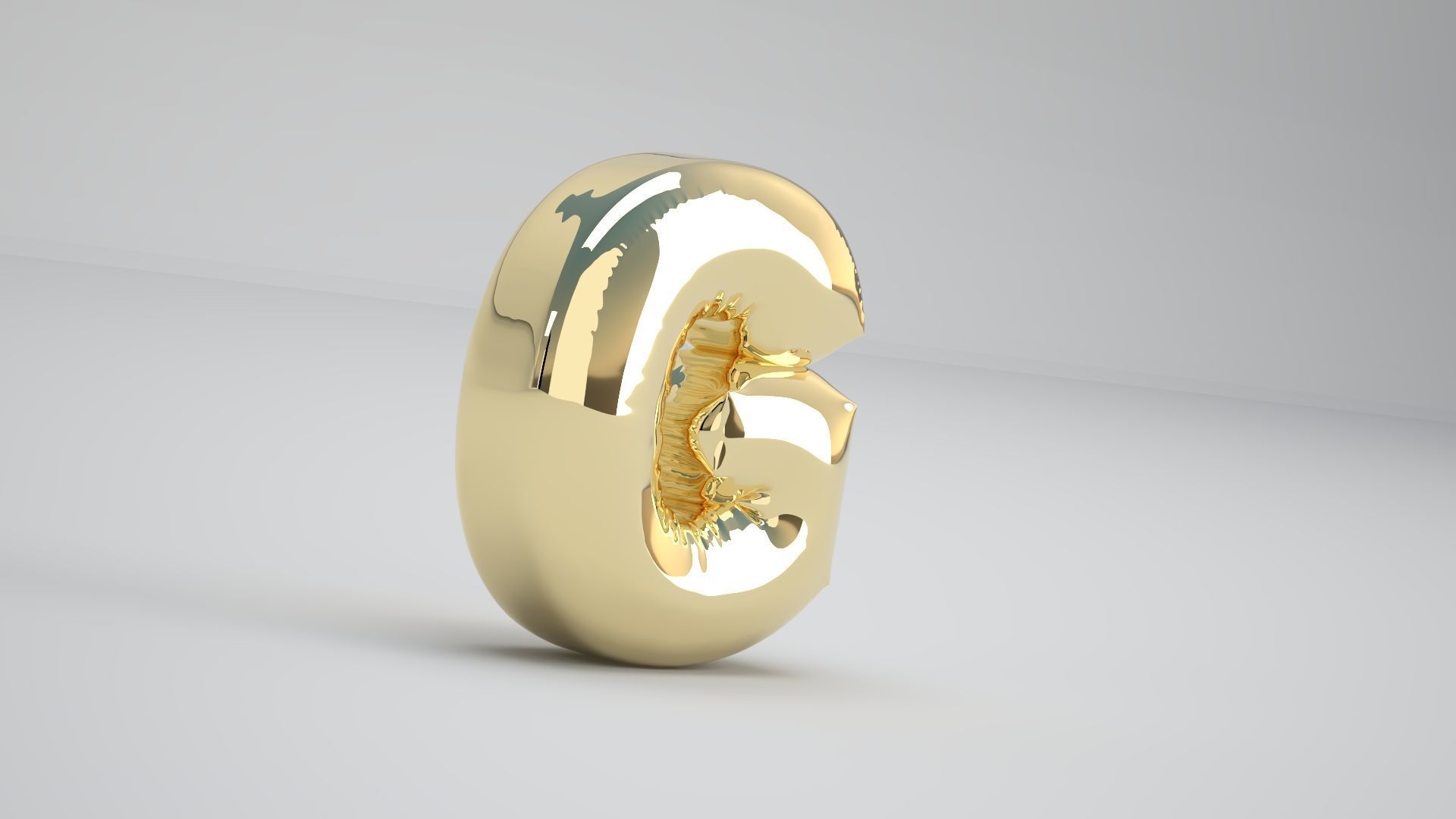 G Balloon Gold 3D model_2