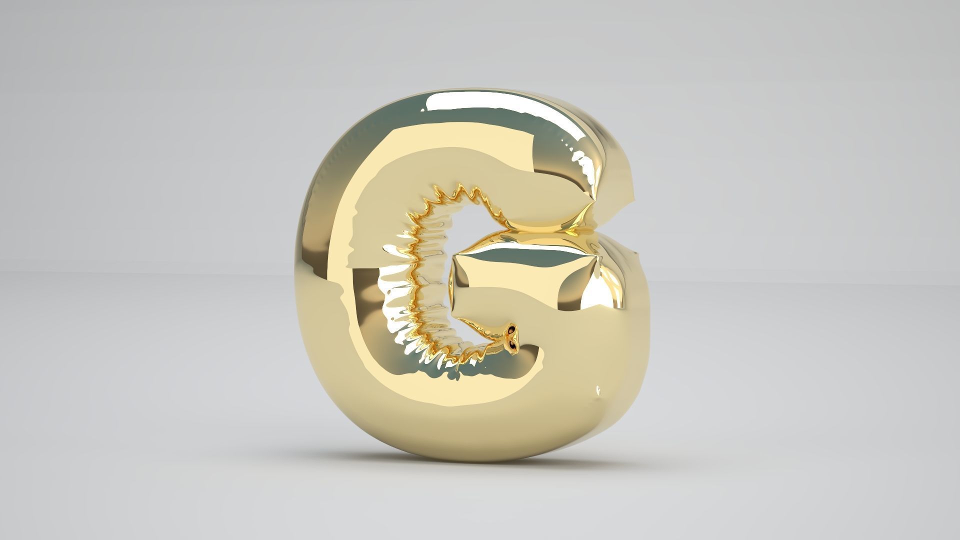 G Balloon Gold 3D model_3