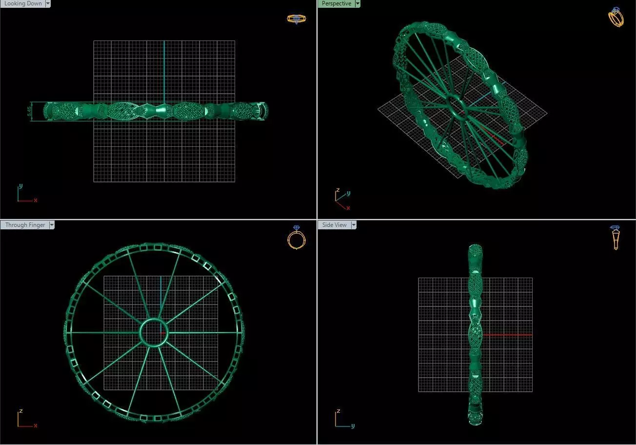 Arabic Bangles Designs -  Bulk Collection - Each in 4 sizes 3D print model_10