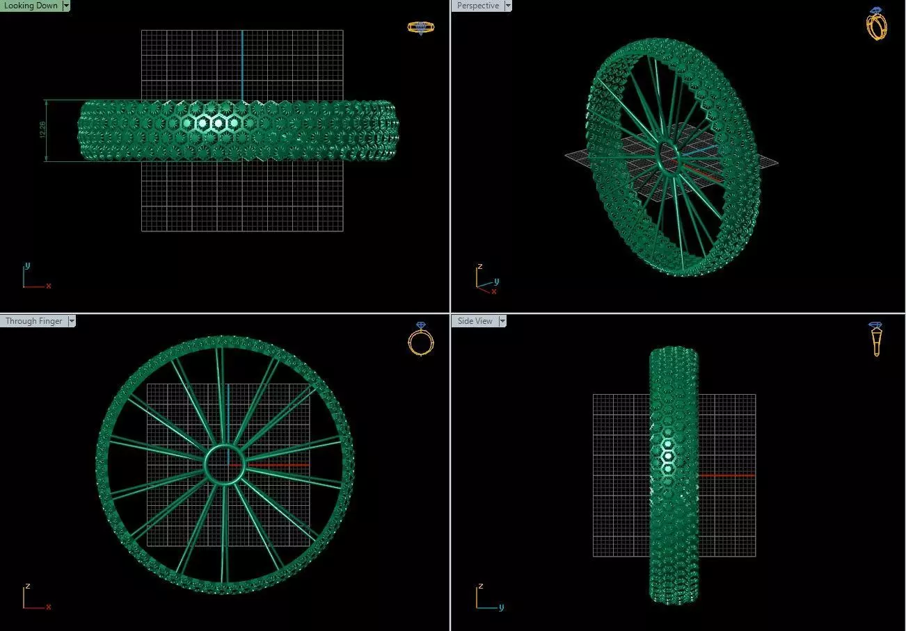 Arabic Bangles Designs -  Bulk Collection - Each in 4 sizes 3D print model_36