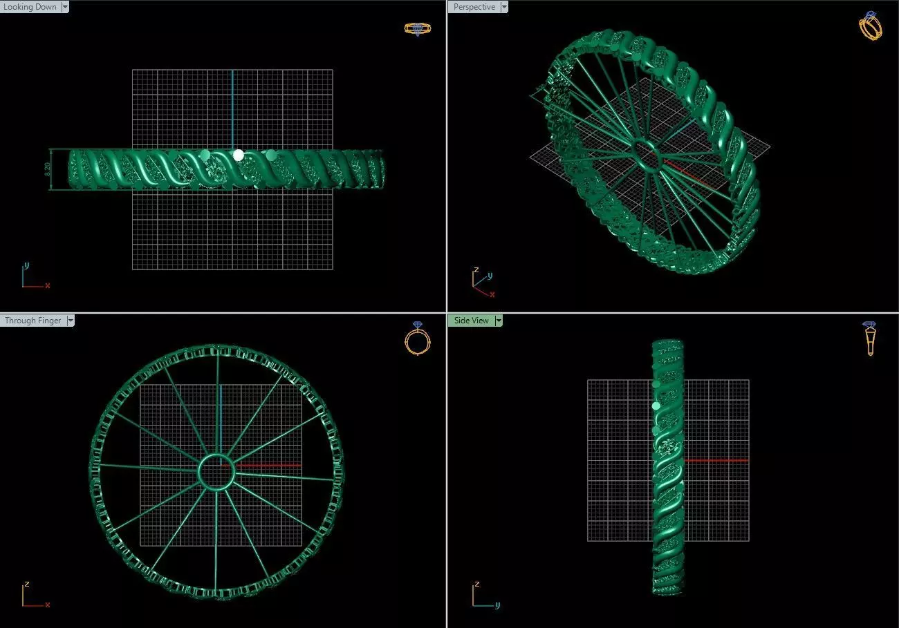 Arabic Bangles Designs -  Bulk Collection - Each in 4 sizes 3D print model_34