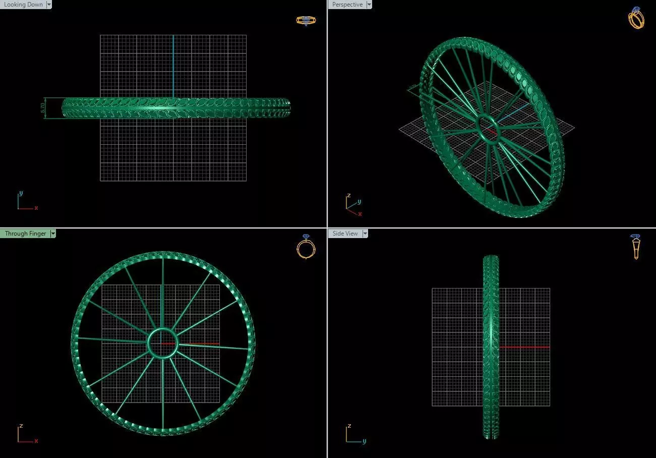 Arabic Bangles Designs -  Bulk Collection - Each in 4 sizes 3D print model_6