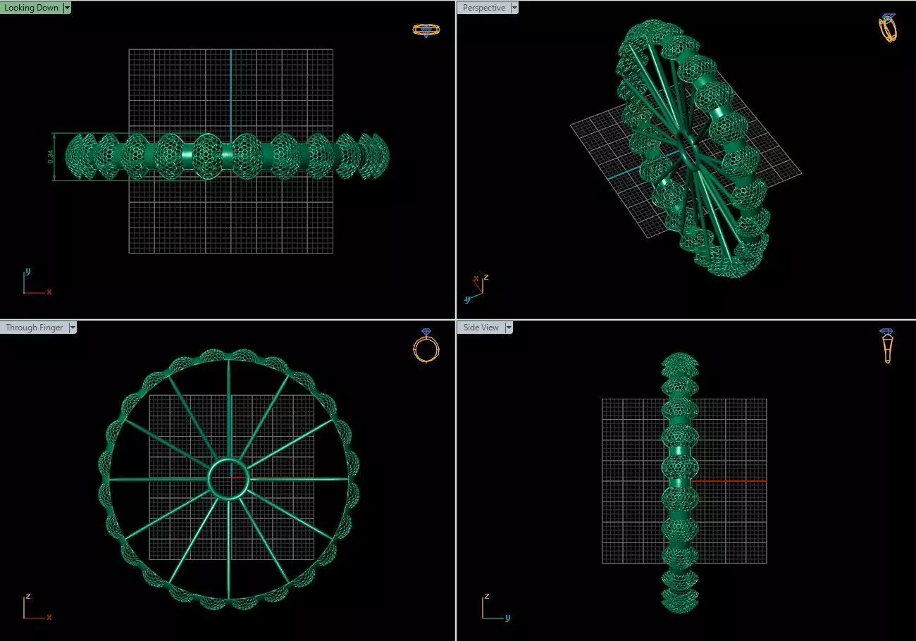 Arabic Bangles Designs -  Bulk Collection - Each in 4 sizes 3D print model_32
